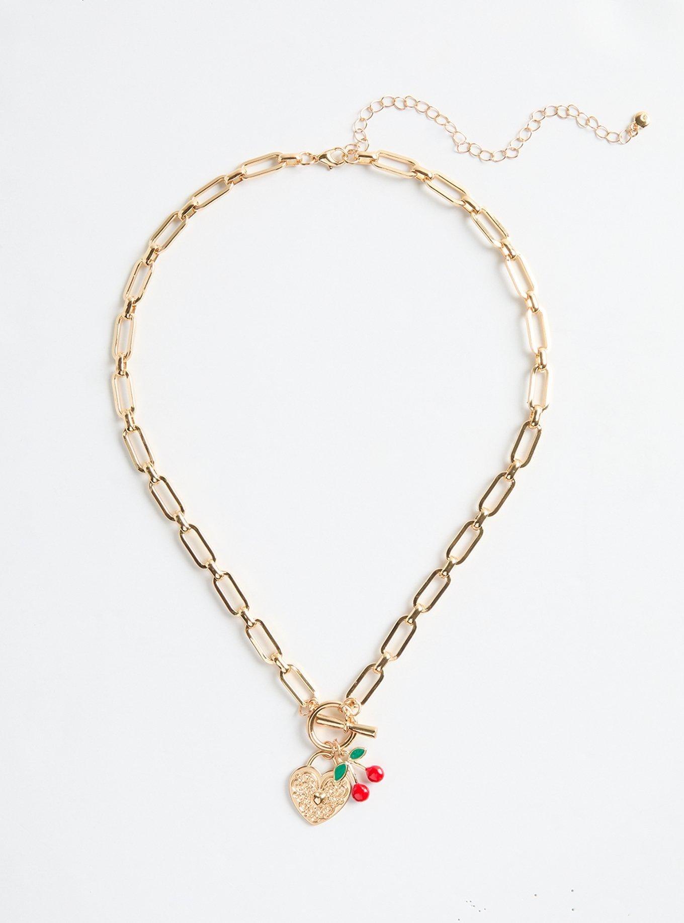 Cherry Heart Link Necklace