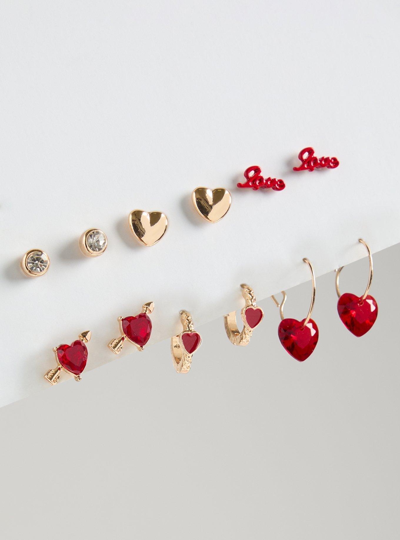 Love Heart Earring Set of 6