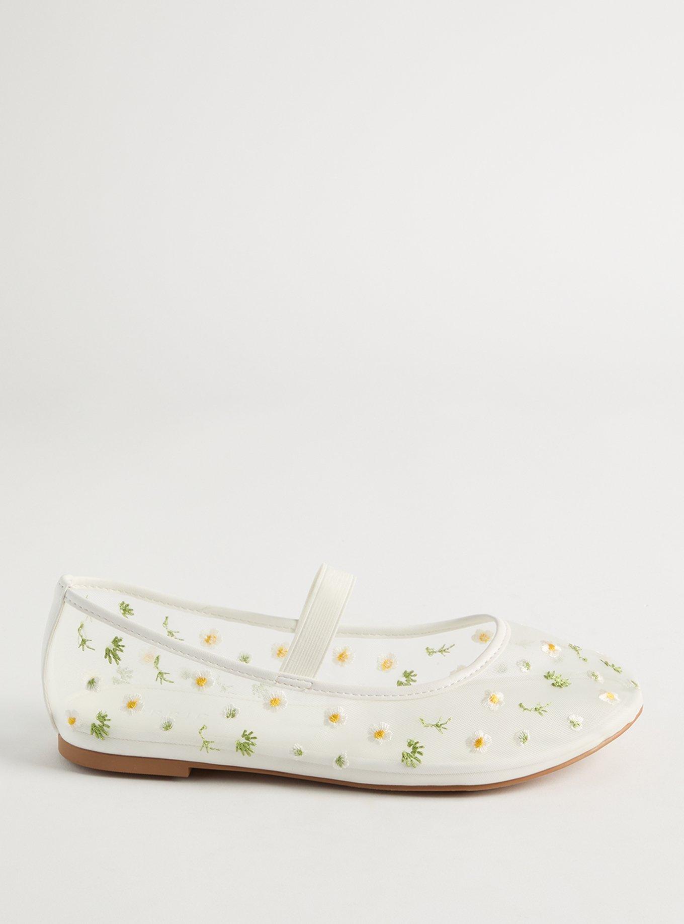 Floral Mesh Mary Jane Flat (WW)