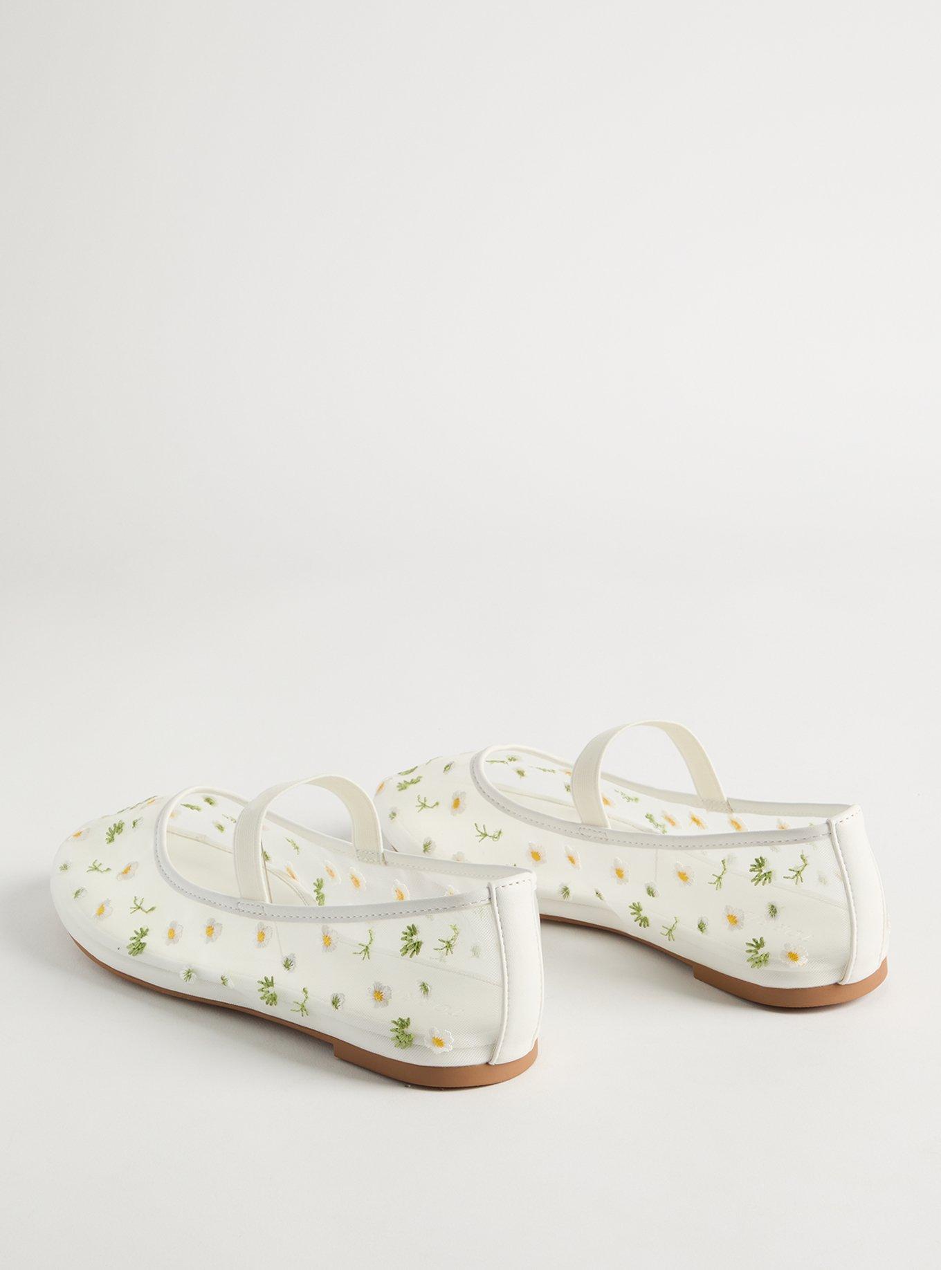 Floral Mesh Mary Jane Flat (WW)