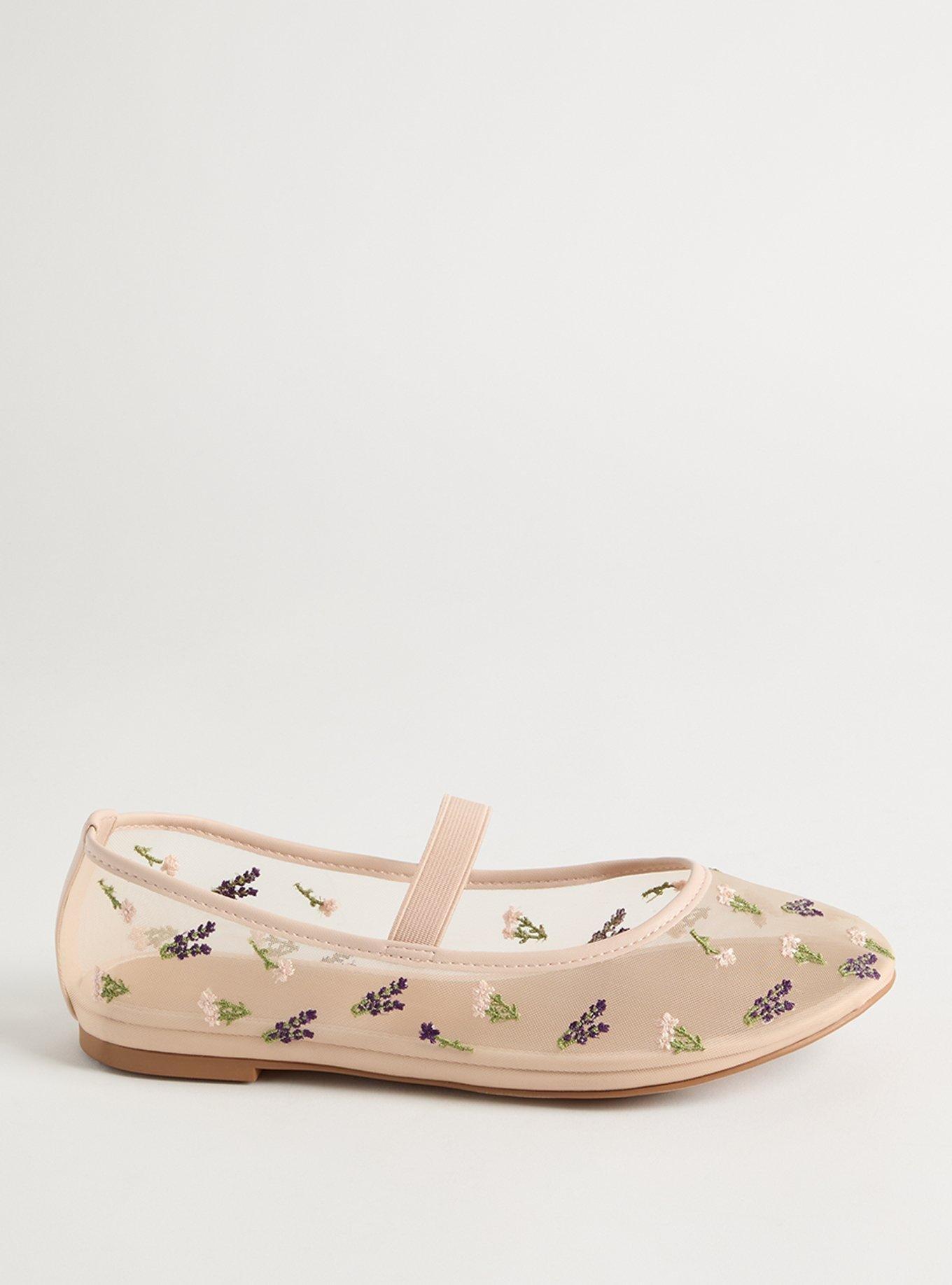 Floral Mesh Mary Jane Flat (WW)