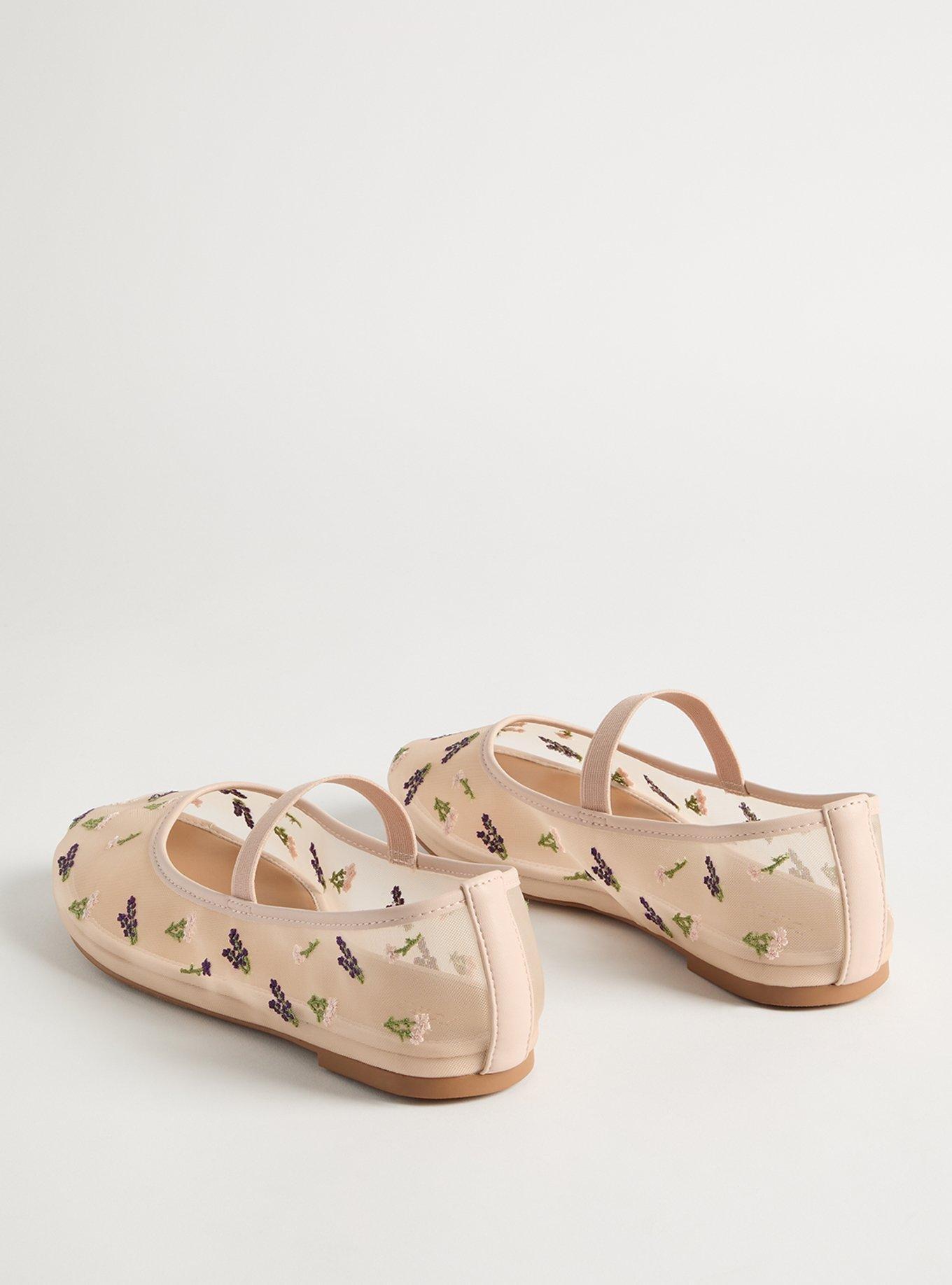 Floral Mesh Mary Jane Flat (WW)