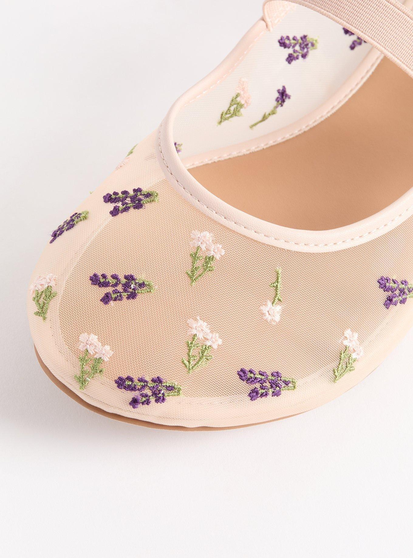 Floral Mesh Mary Jane Flat (WW)