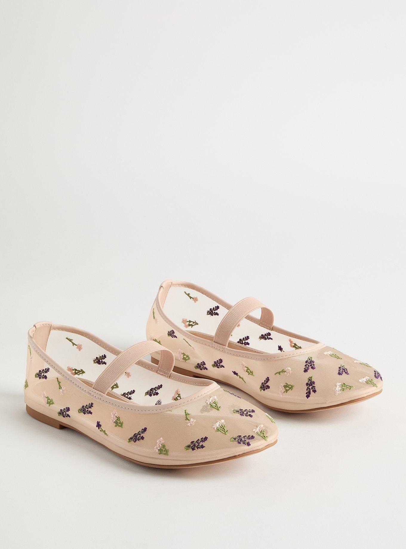Floral Mesh Mary Jane Flat (WW)