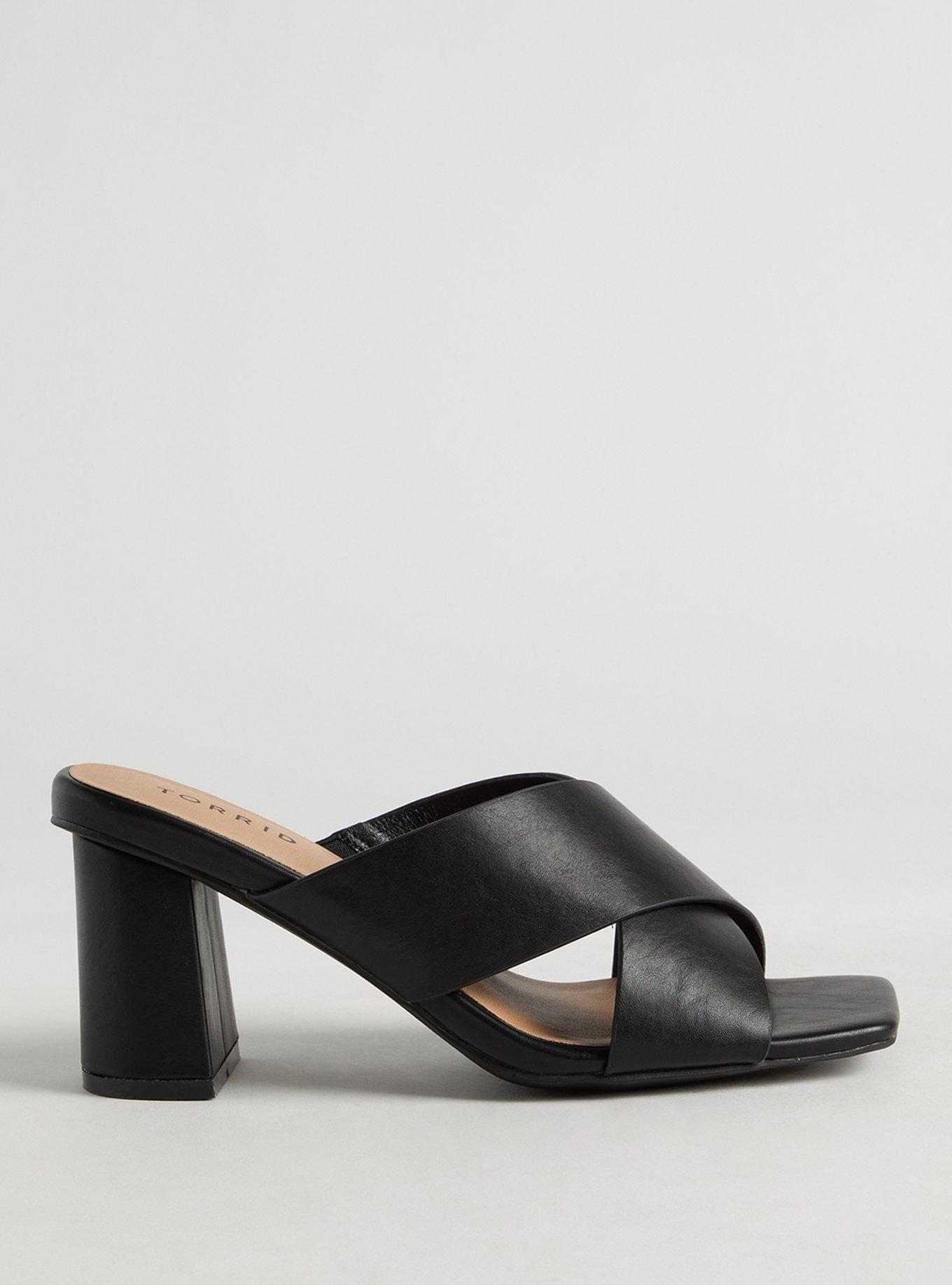 Cross Strap Block Heel Mule (WW)
