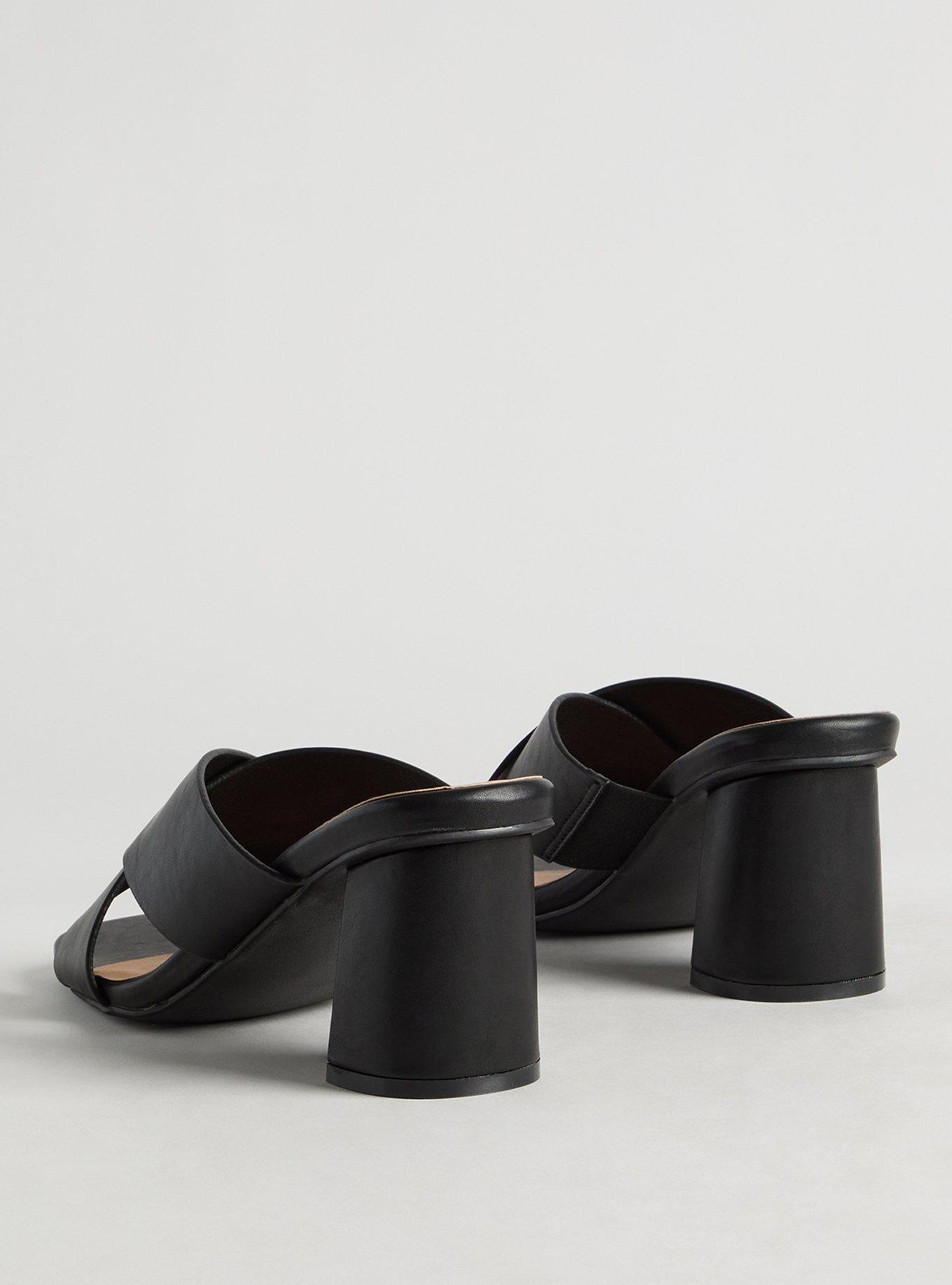 Cross Strap Block Heel Mule (WW)