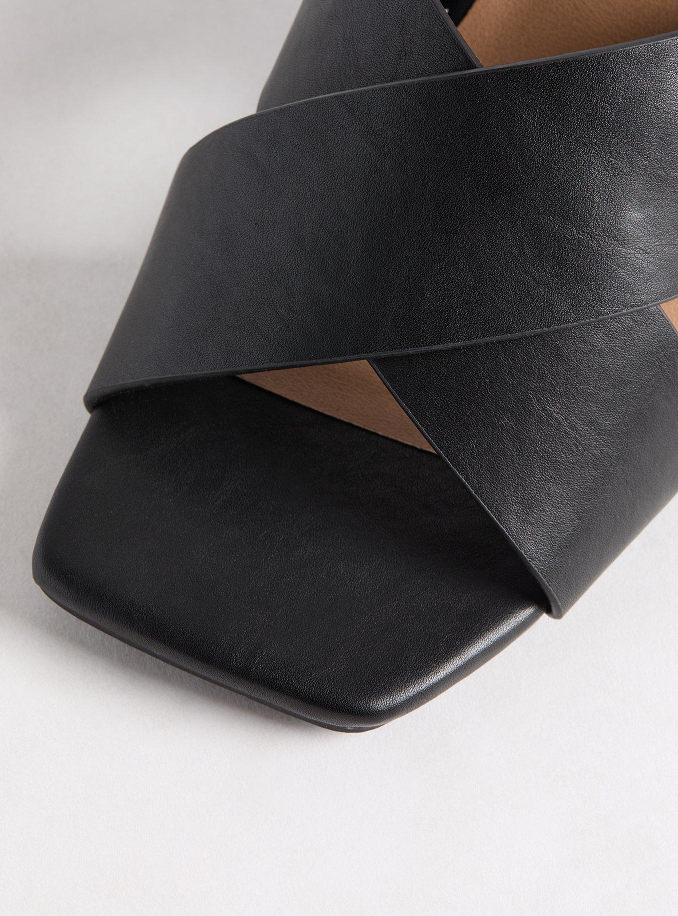 Cross Strap Block Heel Mule (WW)