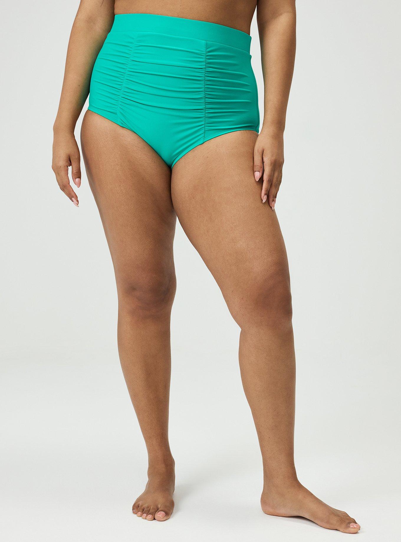 Ultra High-Rise Ruched Swim Bottom, TROPIC LEAF SWIM, alternate