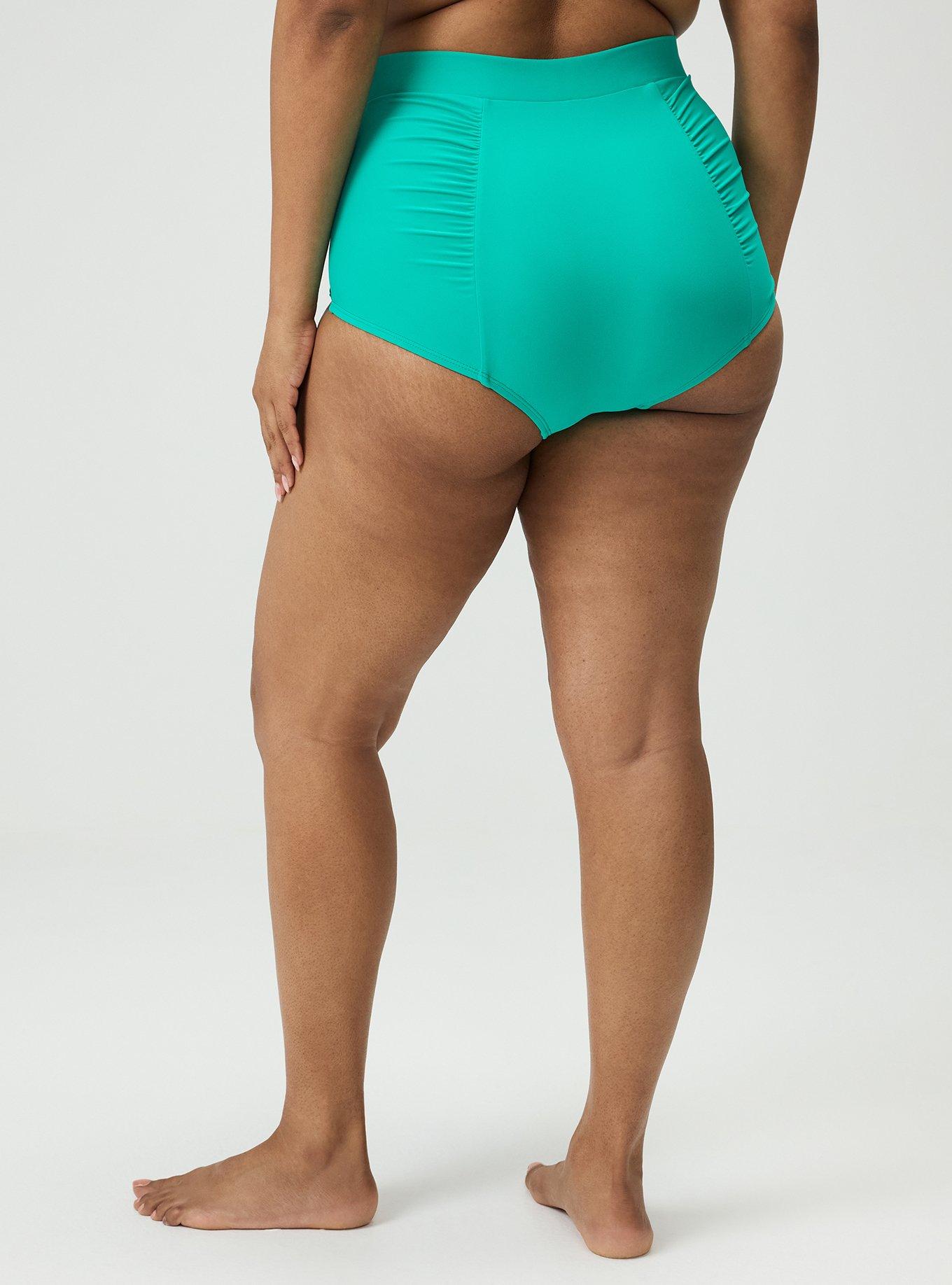 Ultra High-Rise Ruched Swim Bottom, TROPIC LEAF SWIM, alternate