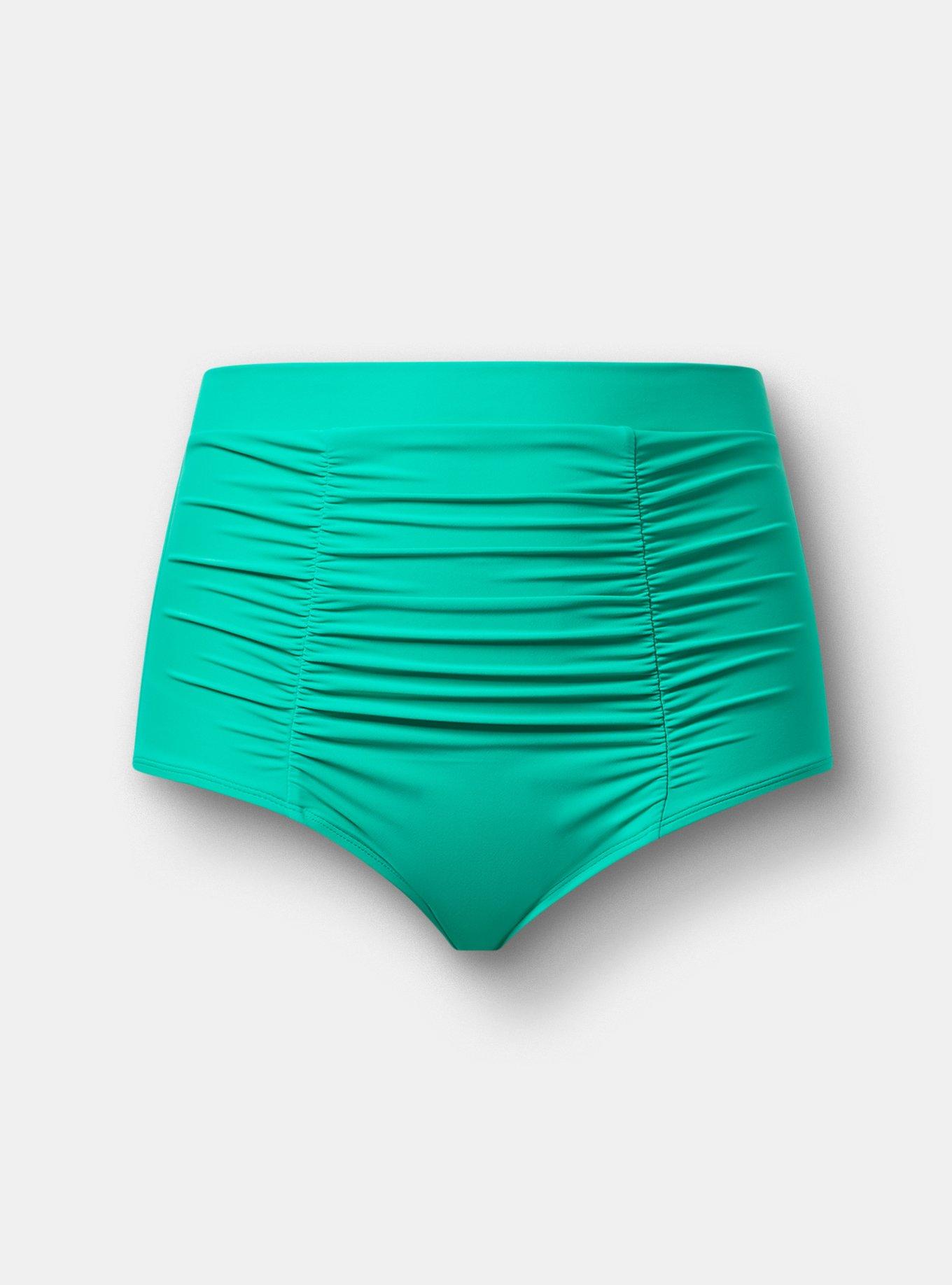 Ultra High-Rise Ruched Swim Bottom, TROPIC LEAF SWIM, hi-res