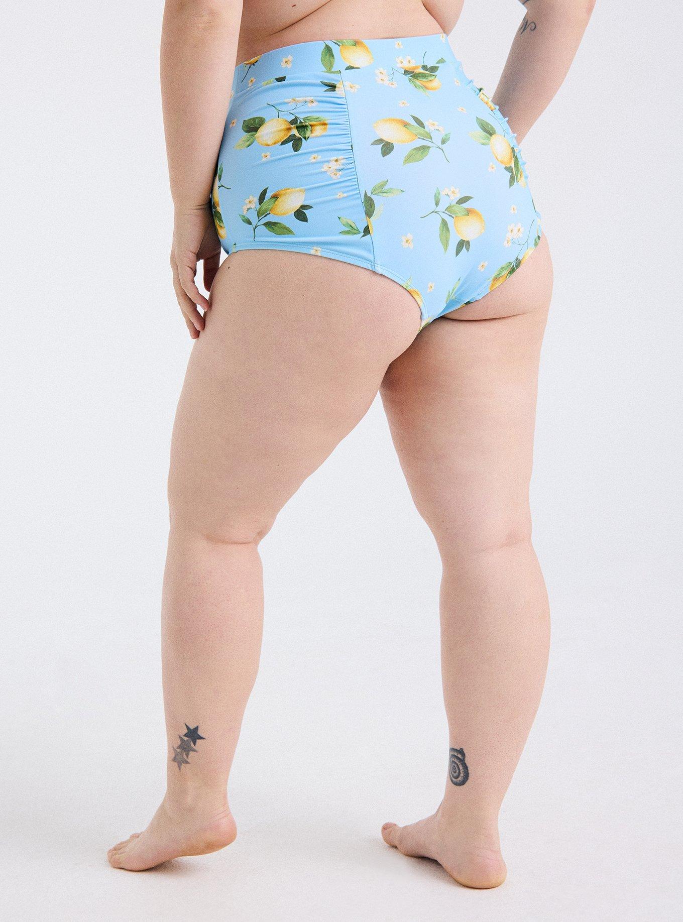 Ultra High-Rise Ruched Swim Bottom, COLLEEN LEMONS LIGHT BLUE, alternate