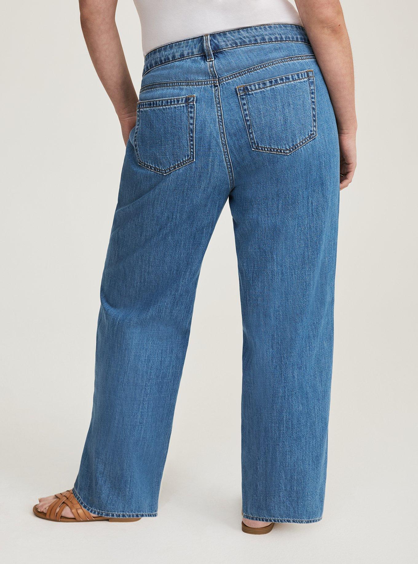 Mid-Rise Wide Leg Drapey Jean