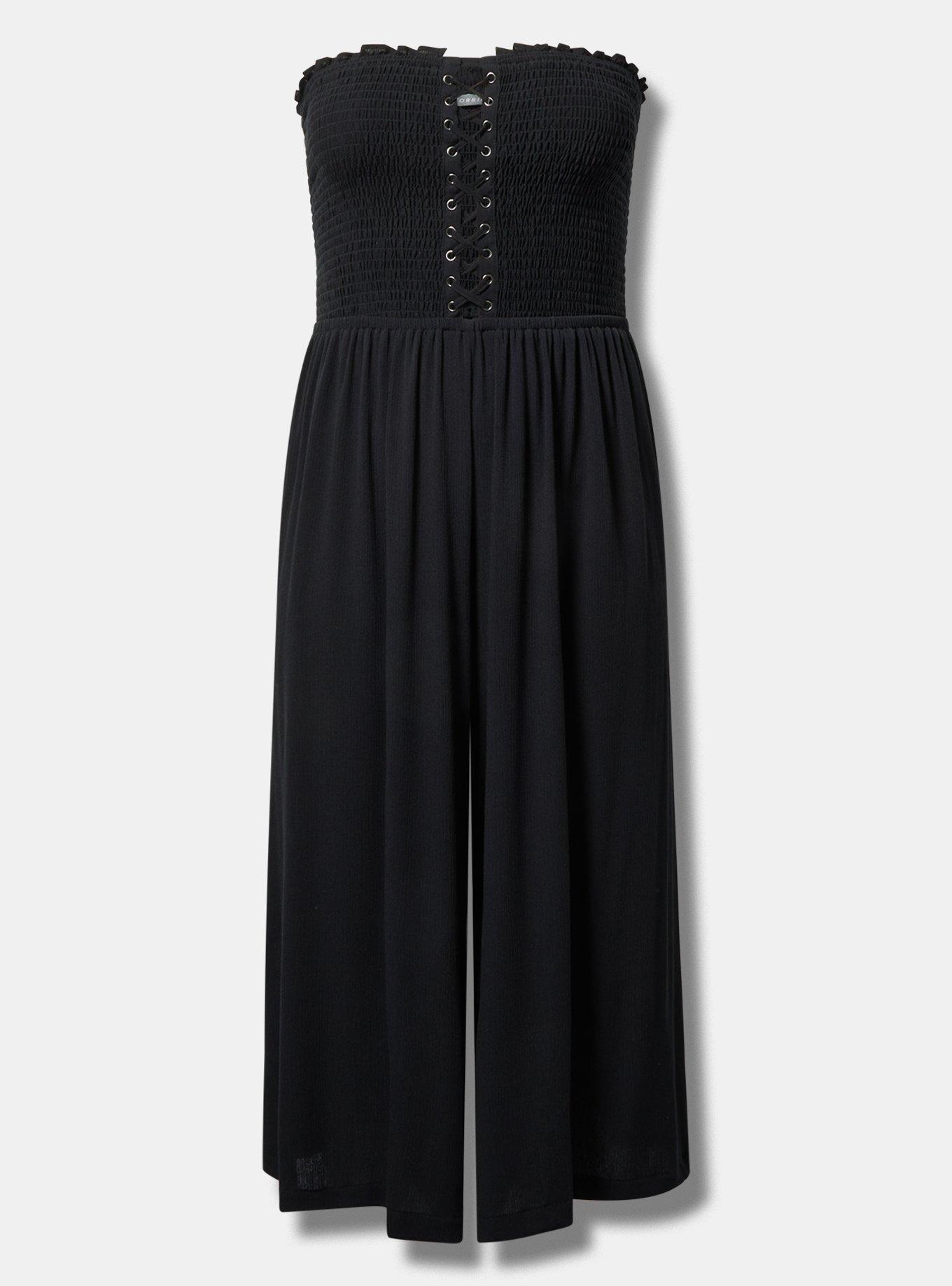 Lace-Up Culotte Jumpsuit