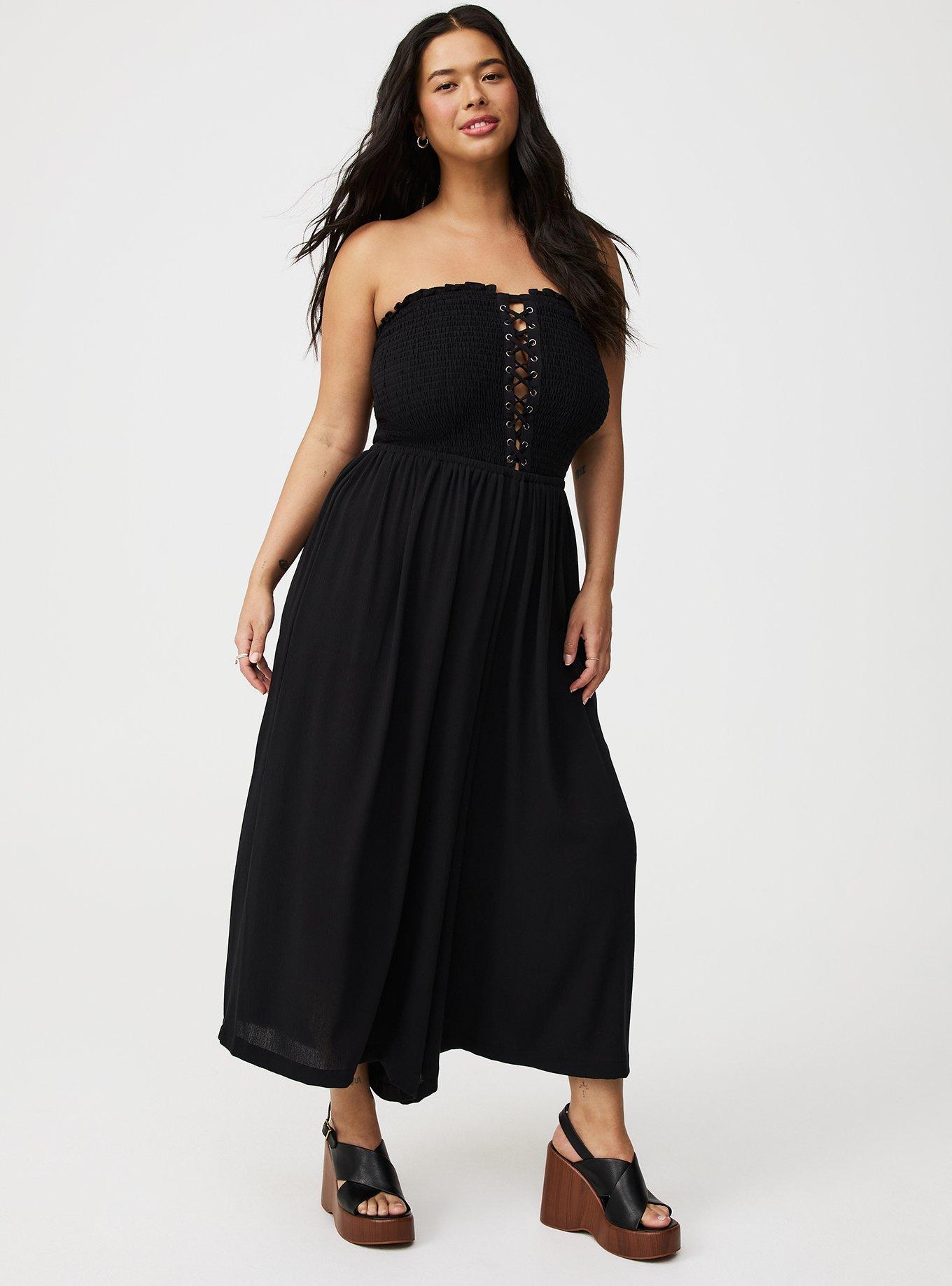 Lace-Up Culotte Jumpsuit