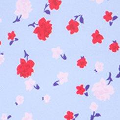 Wire-Free V-Plunge Cheeky One Piece, PETITE ROSES FLORAL BLUE, swatch