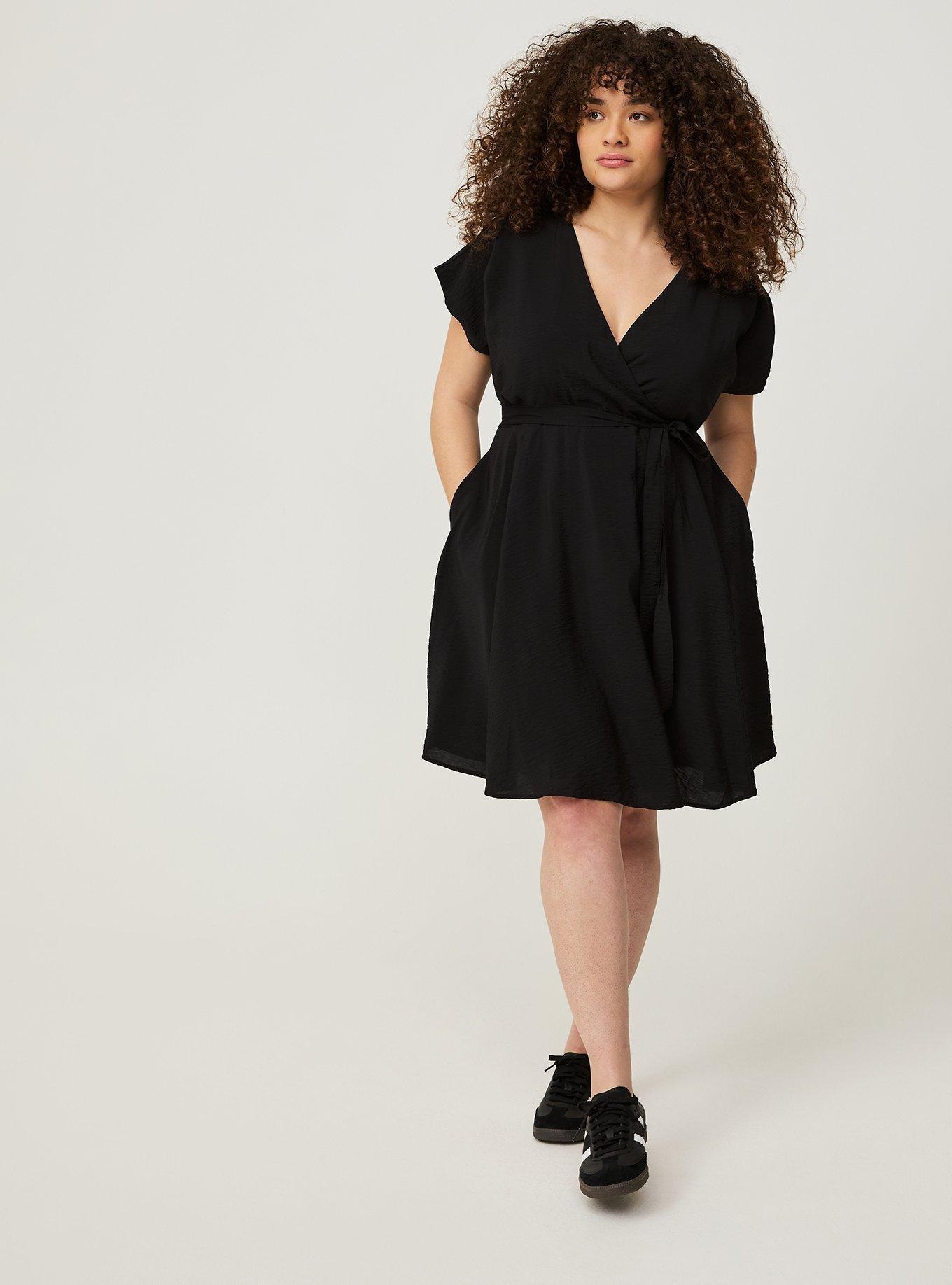 MINI HAMMERED RAYON SURPLICE DRESS