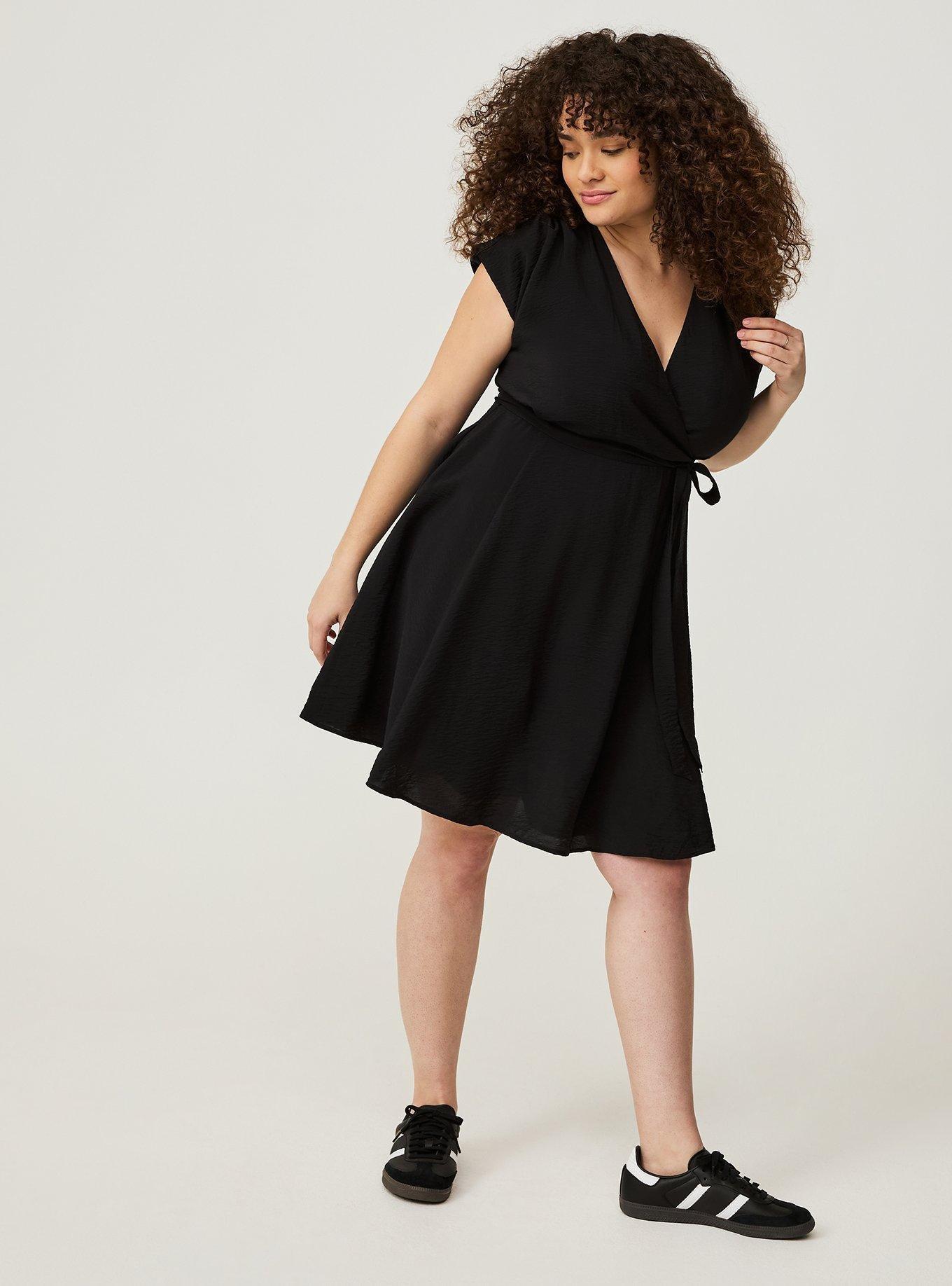 MINI HAMMERED RAYON SURPLICE DRESS
