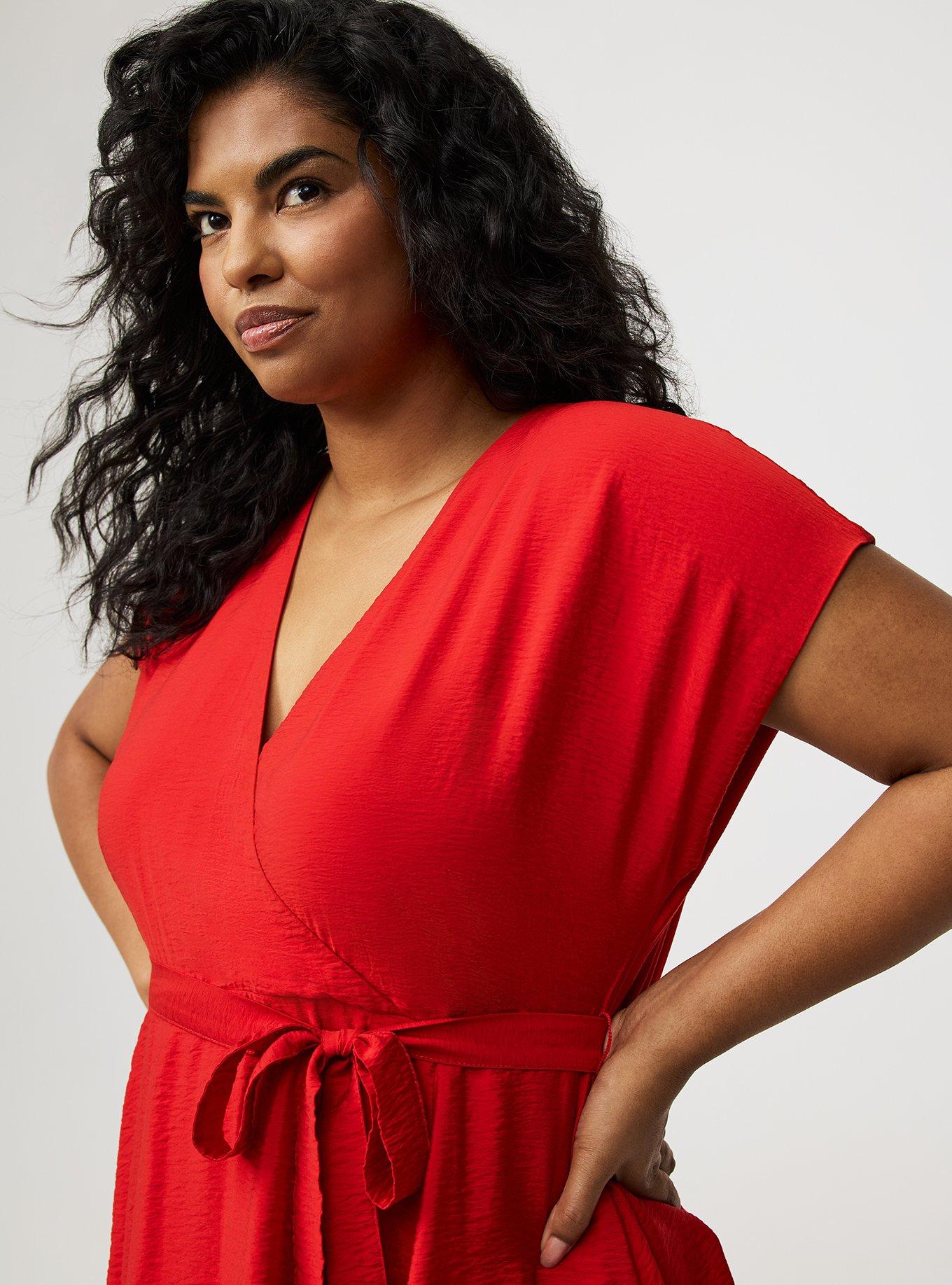MINI HAMMERED RAYON SURPLICE DRESS