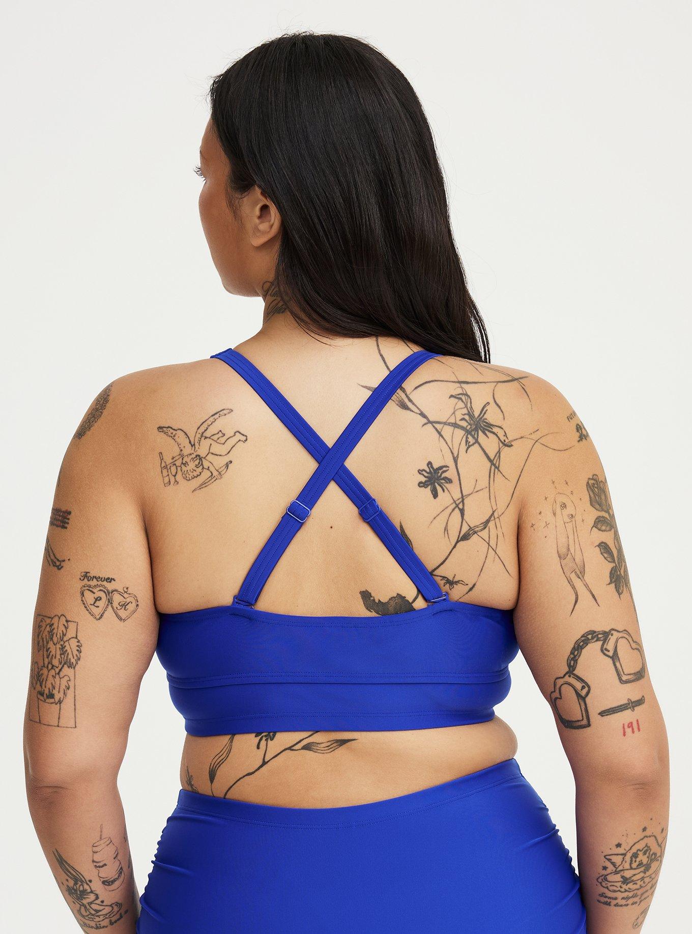 Wire-Free Triangle Bikini Top with Heart Detail, ELECTRIC BLUE CO SWIM, alternate