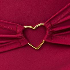 Side Ruched Heart Ring Swim Bottom, RED PLUM, swatch