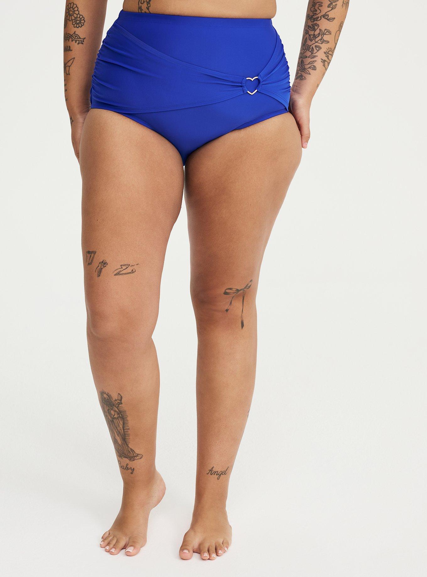 Ruched Swim Bottom with Heart Detail, ELECTRIC BLUE CO SWIM, alternate