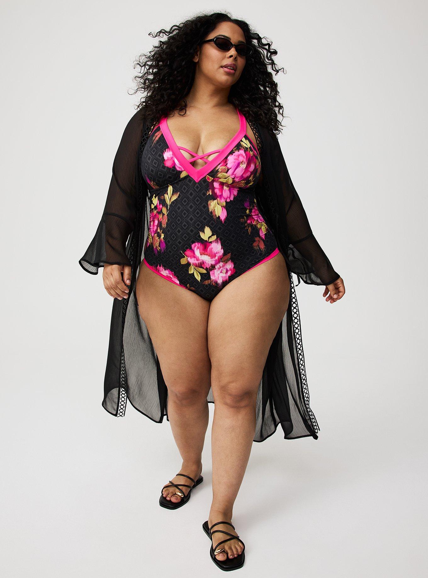 Tie-Front Crochet Maxi Kimono