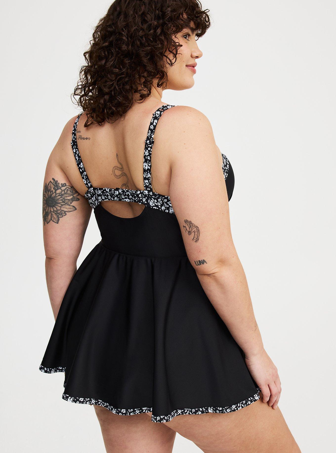 Underwire Peplum Swim Dress