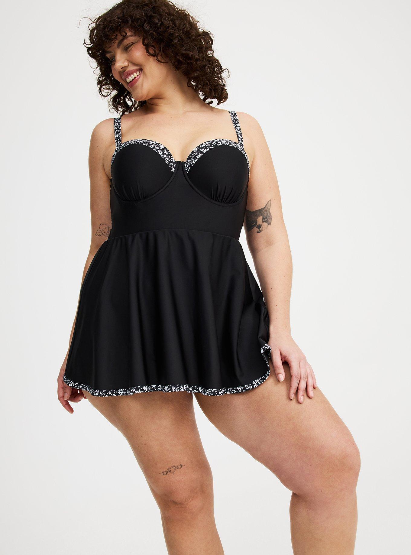Underwire Peplum Swim Dress