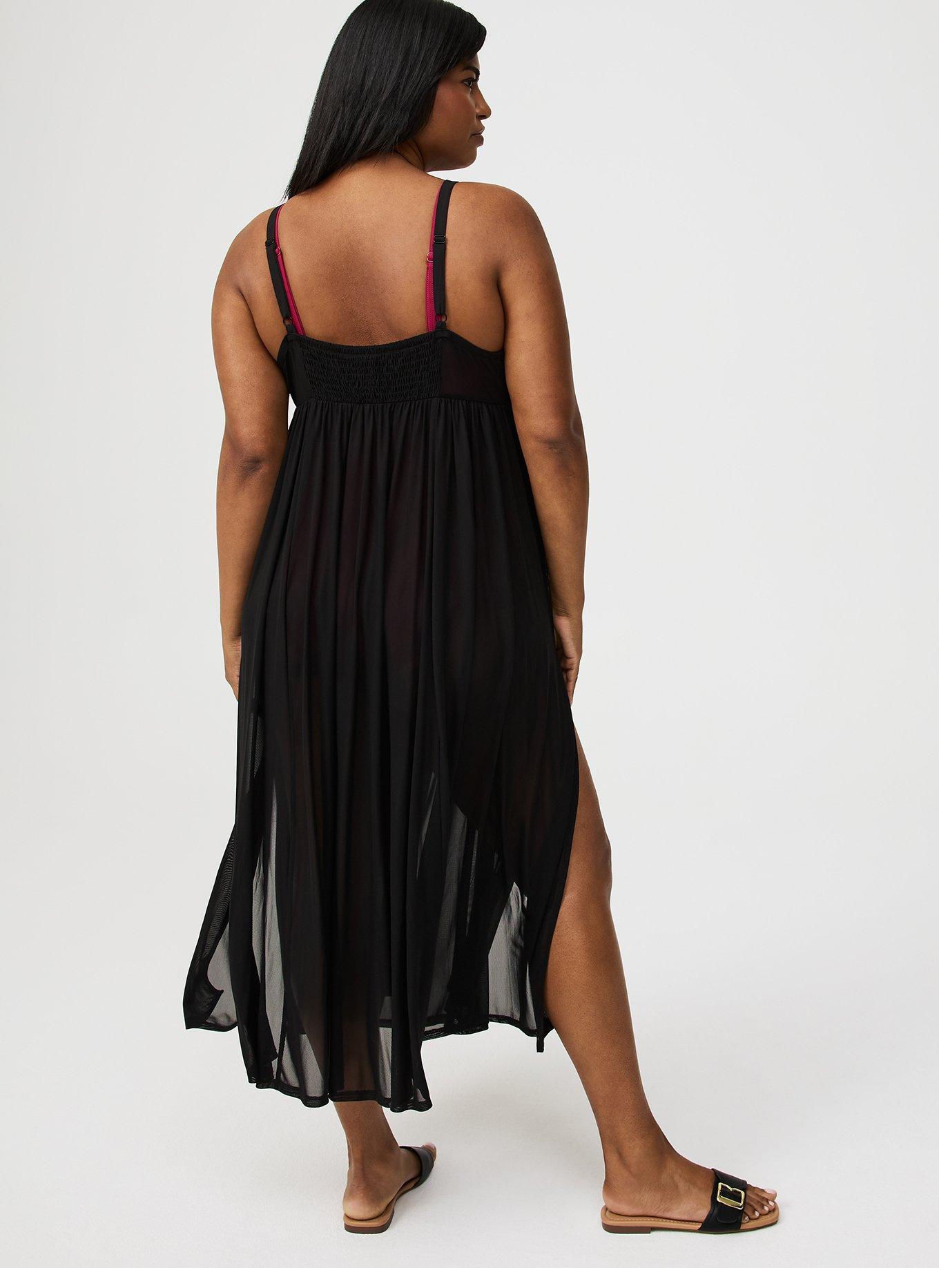 High Slit Mesh Maxi Dress