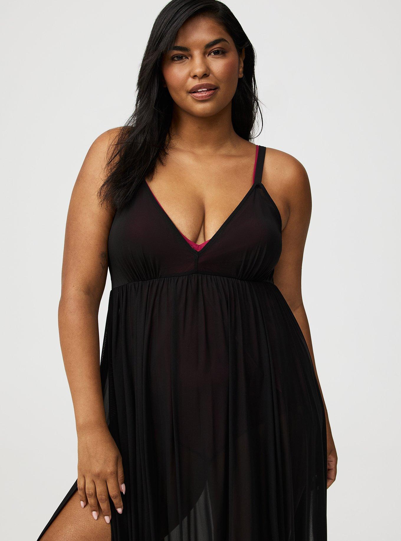High Slit Mesh Maxi Dress