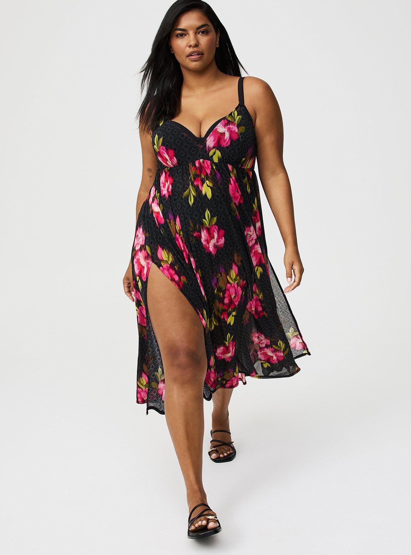 Sheer Mesh Cover-Up Maxi Dress