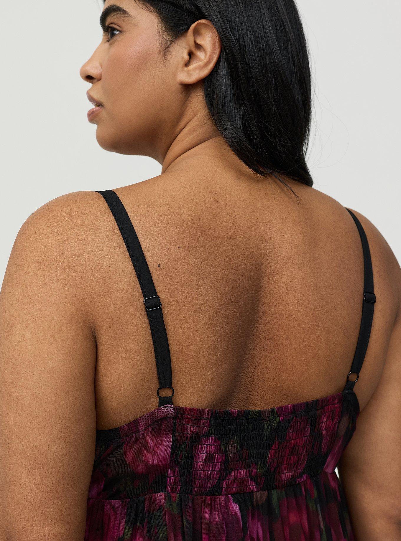 High Slit Maxi Cover-Up Dress, BLURRED ROSES BLACK, alternate