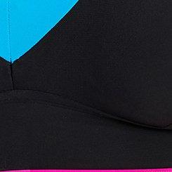Wire-Free Triangle Bikini Top, DEEP BLACK COLORBLOCK, swatch