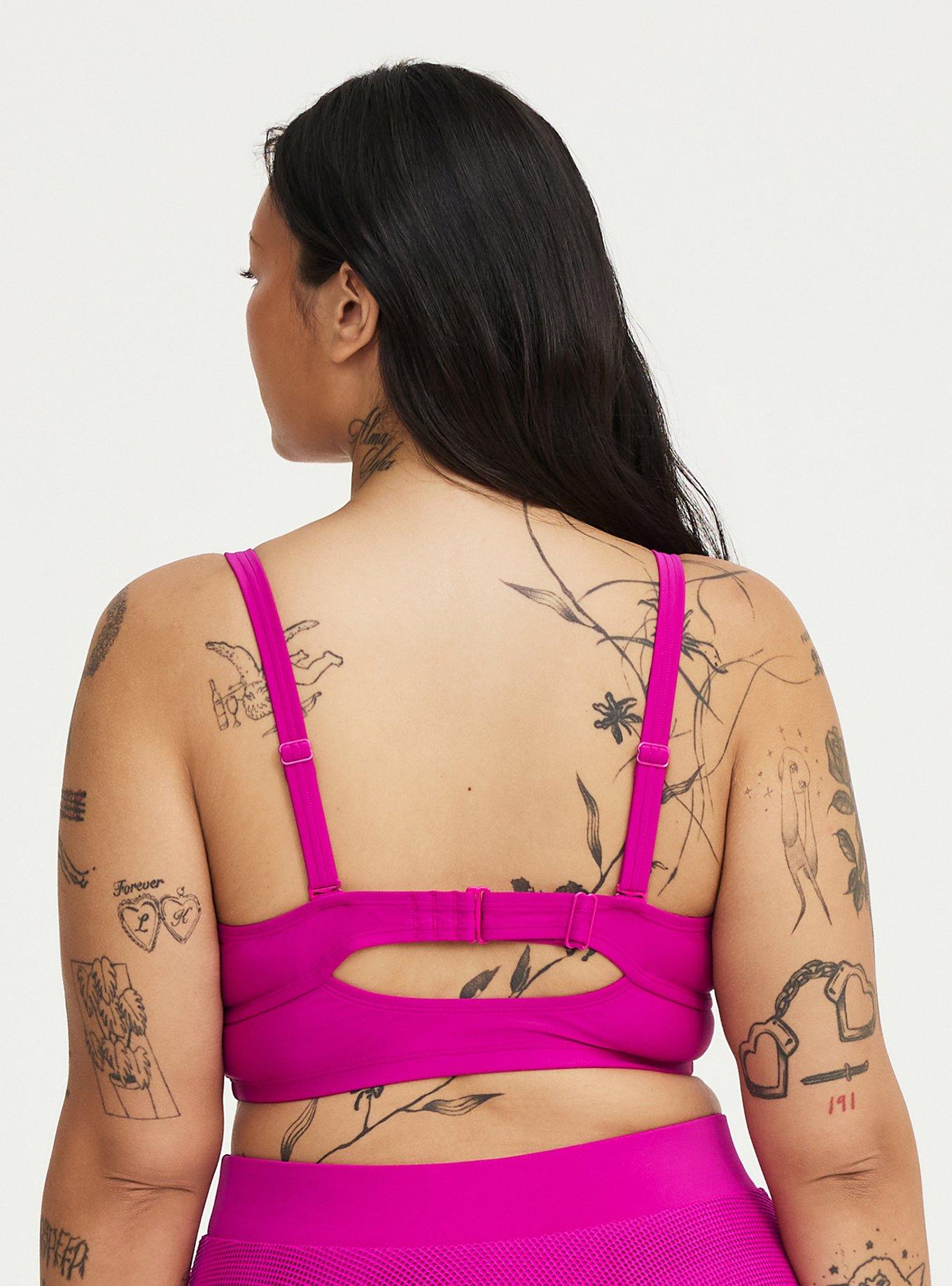 Wire-Free Mesh Triangle Top, BRIGHT FUCHSIA SWIM, alternate