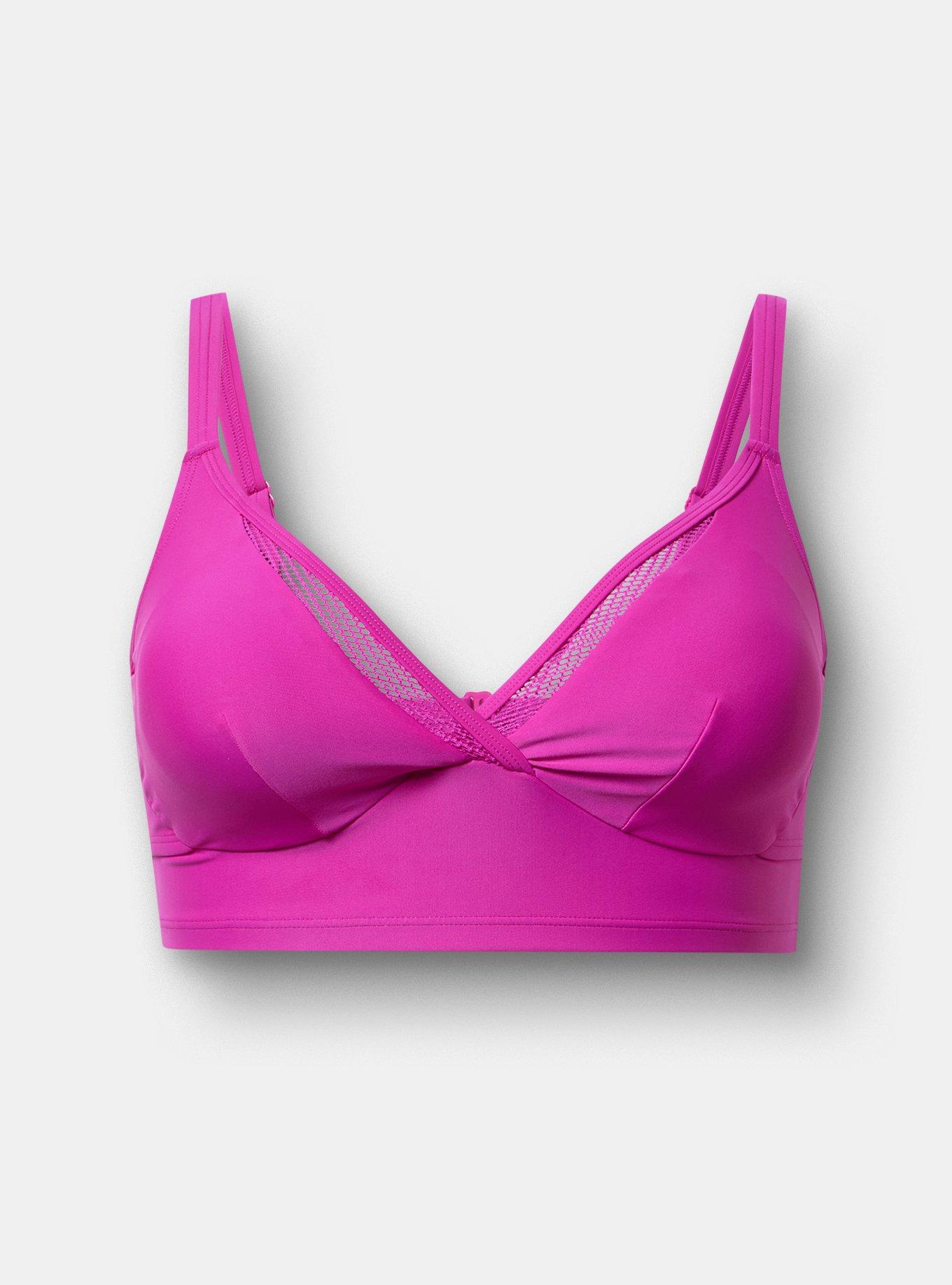 Wire-Free Mesh Triangle Top, BRIGHT FUCHSIA SWIM, hi-res