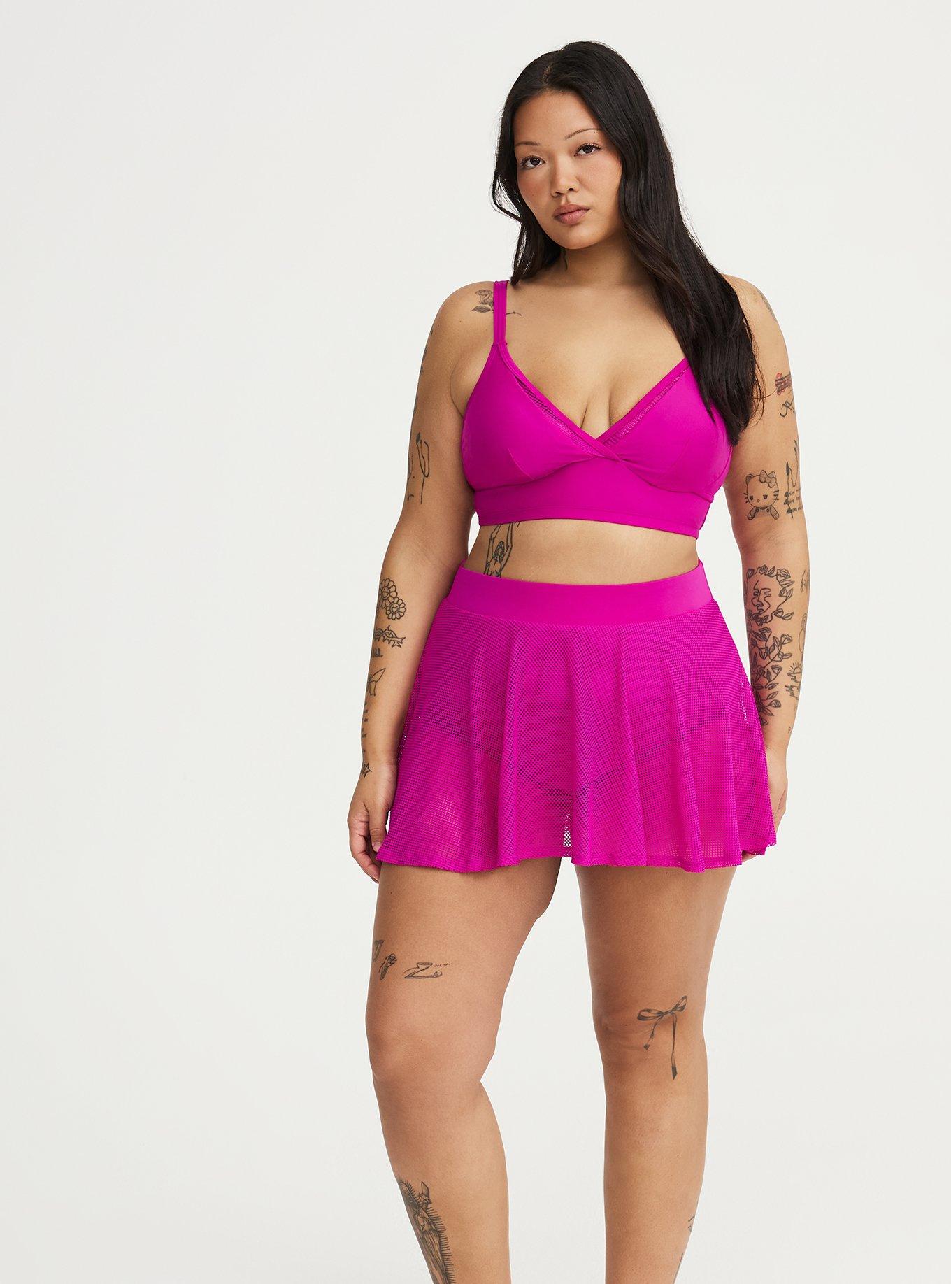 Mesh Swim Skirt, BRIGHT FUCHSIA SWIM, alternate