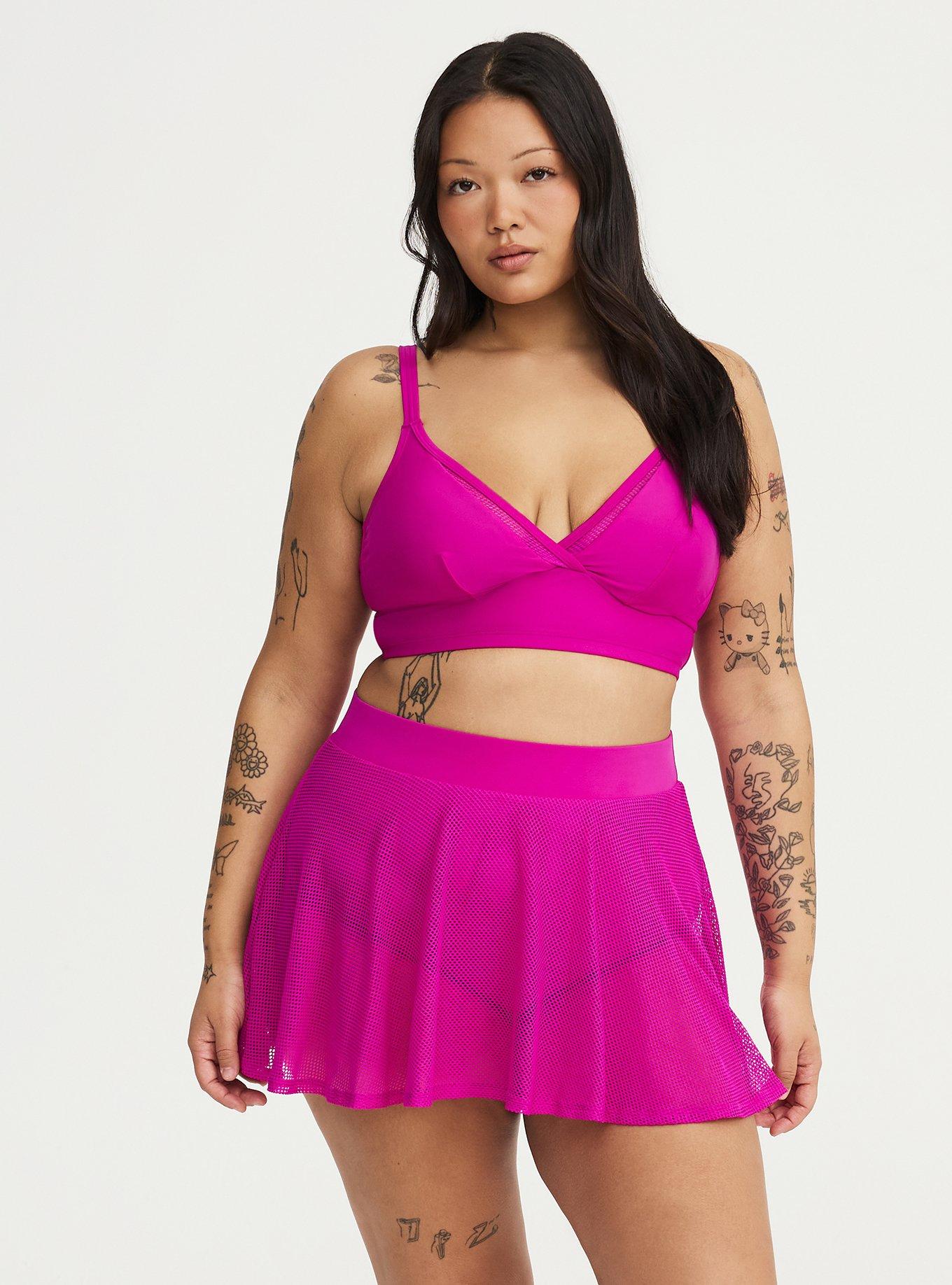 Mesh Swim Skirt, BRIGHT FUCHSIA SWIM, hi-res