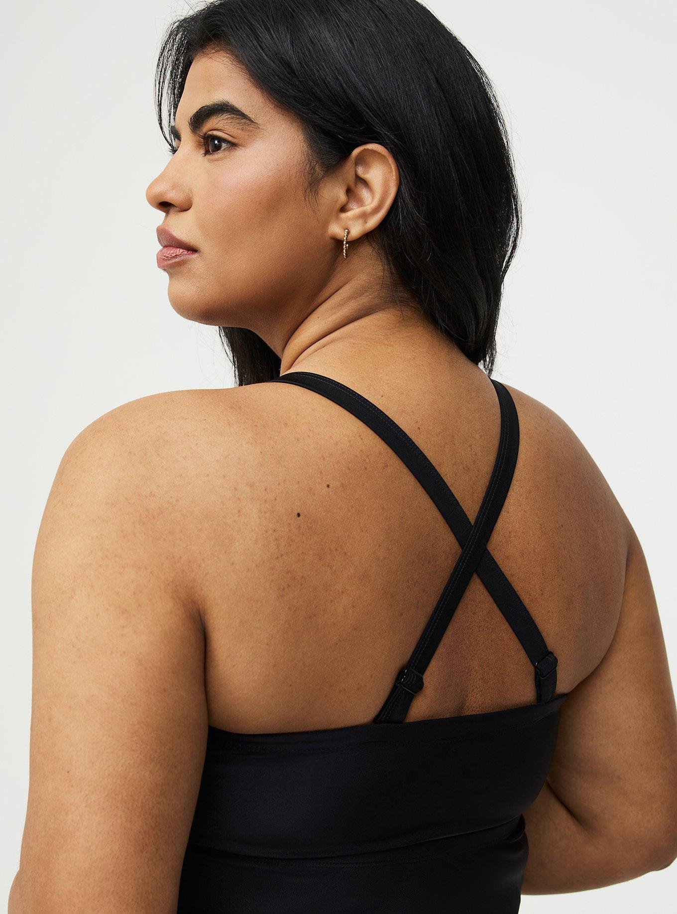 Wire-Free Strapless Tankini, DEEP BLACK, alternate