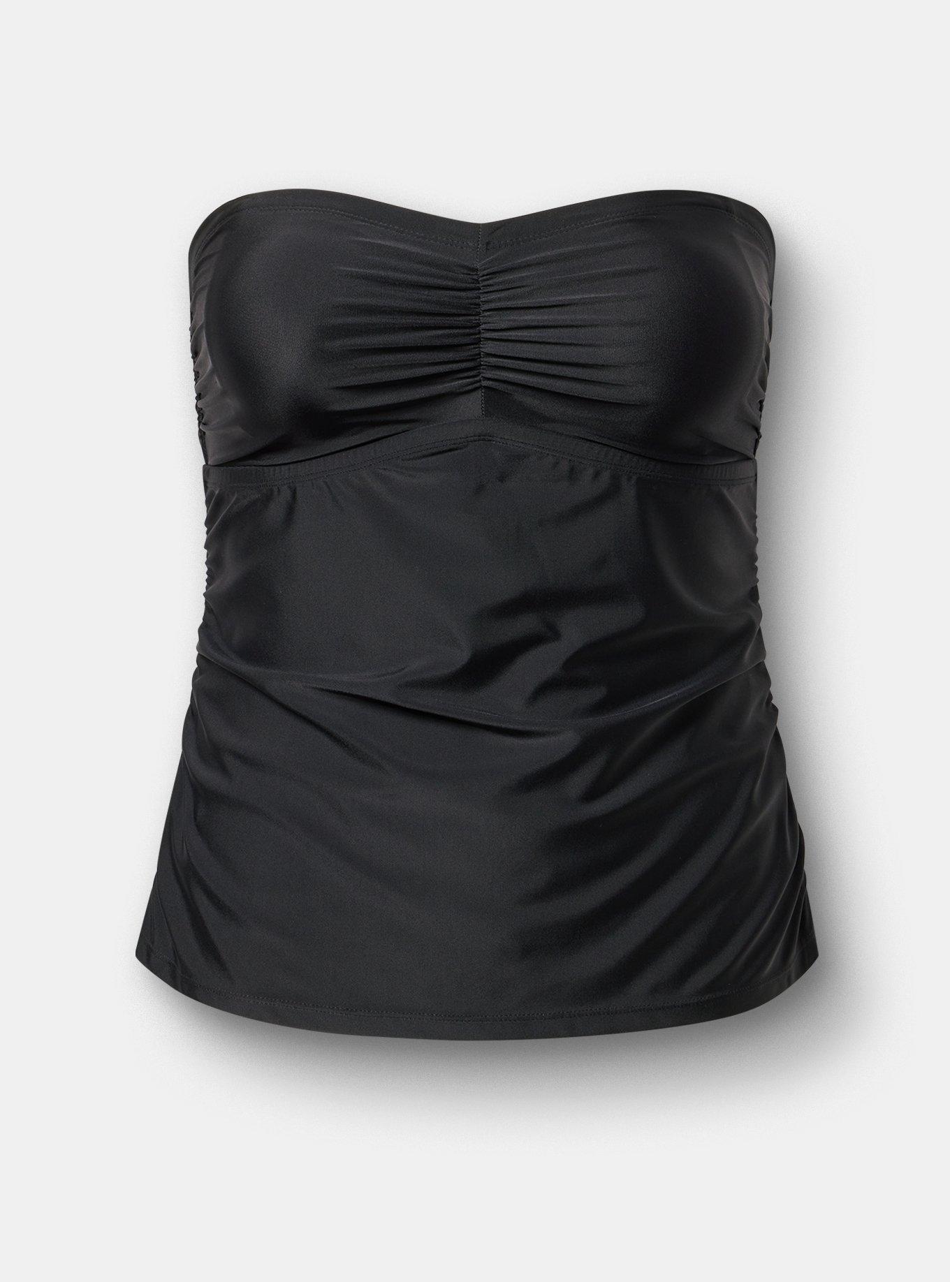 Wire-Free Strapless Tankini, DEEP BLACK, hi-res