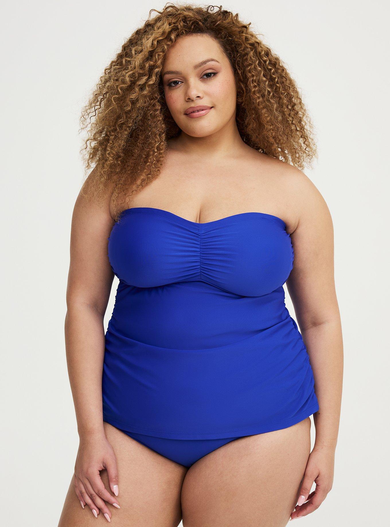 Wire-Free Strapless Tankini, ELECTRIC BLUE CO SWIM, hi-res