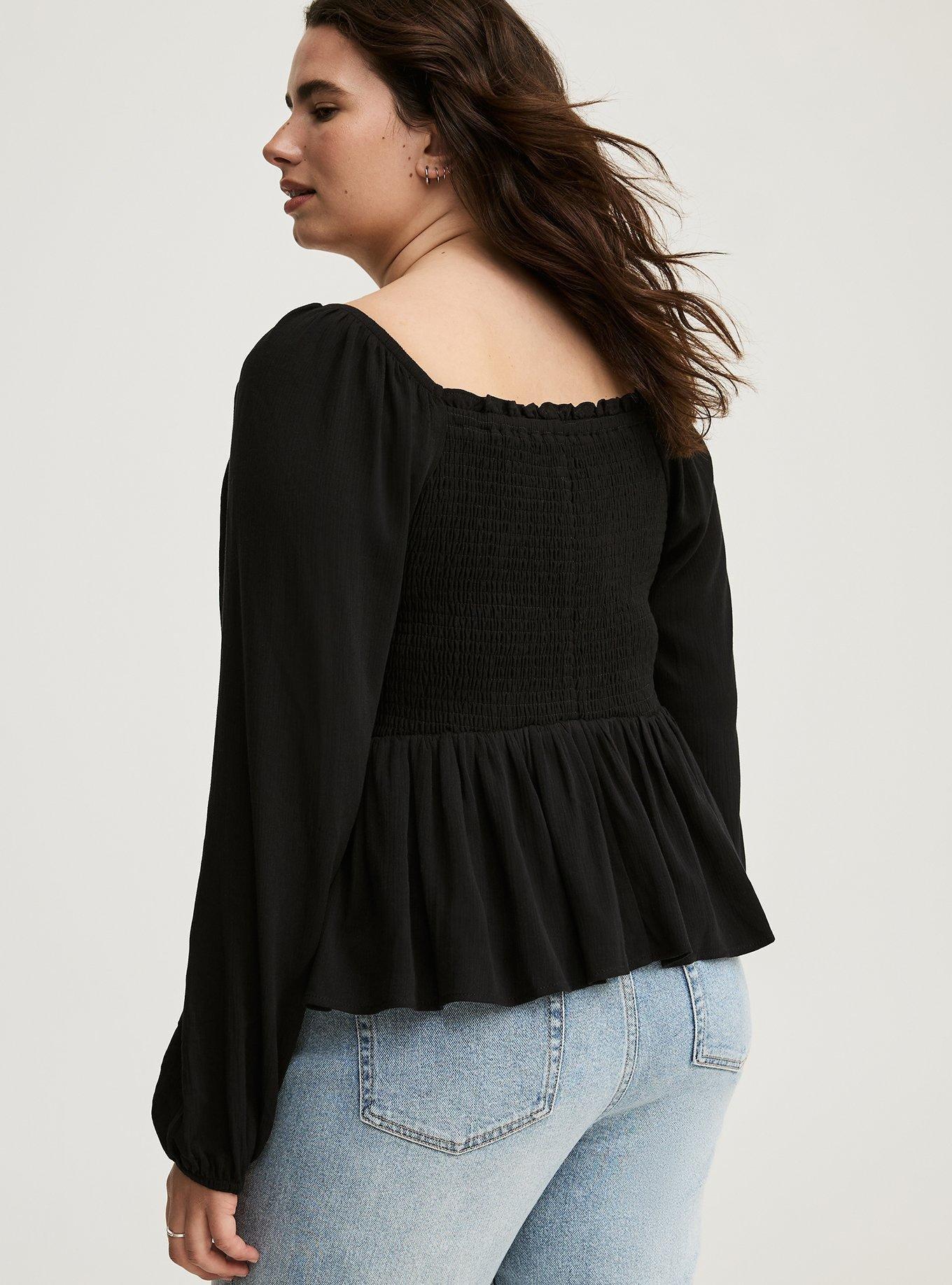 Smocked Crop Blouse 
