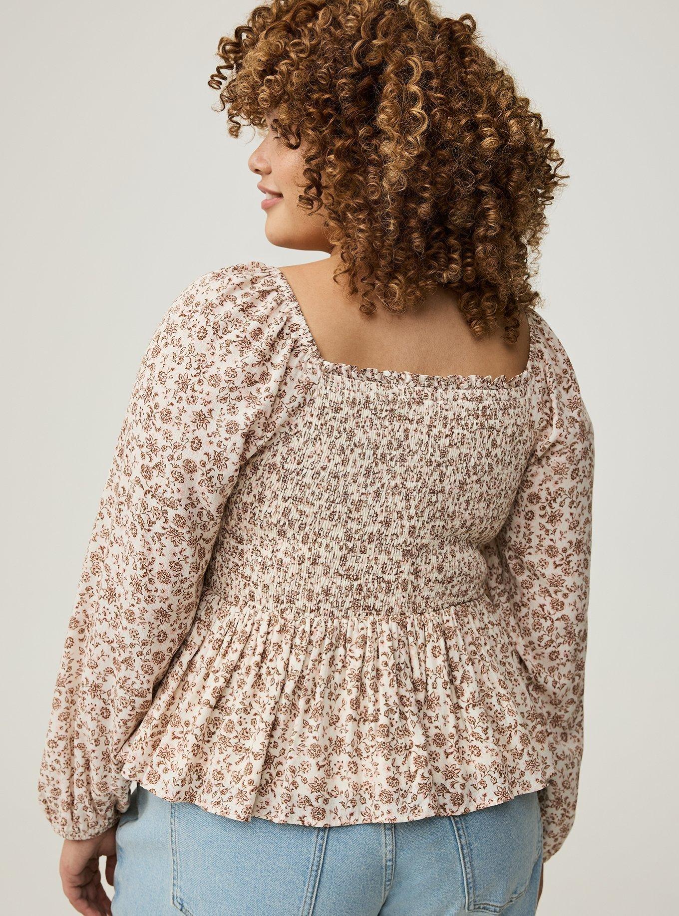 Smocked Crop Blouse 