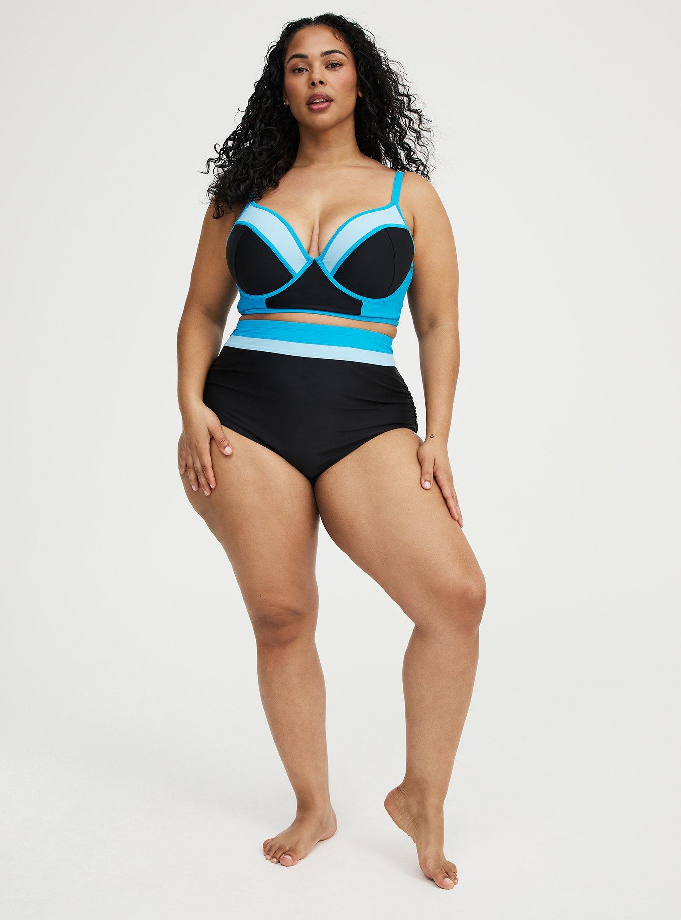 Ruched Swim Bottom, DEEP BLACK, alternate