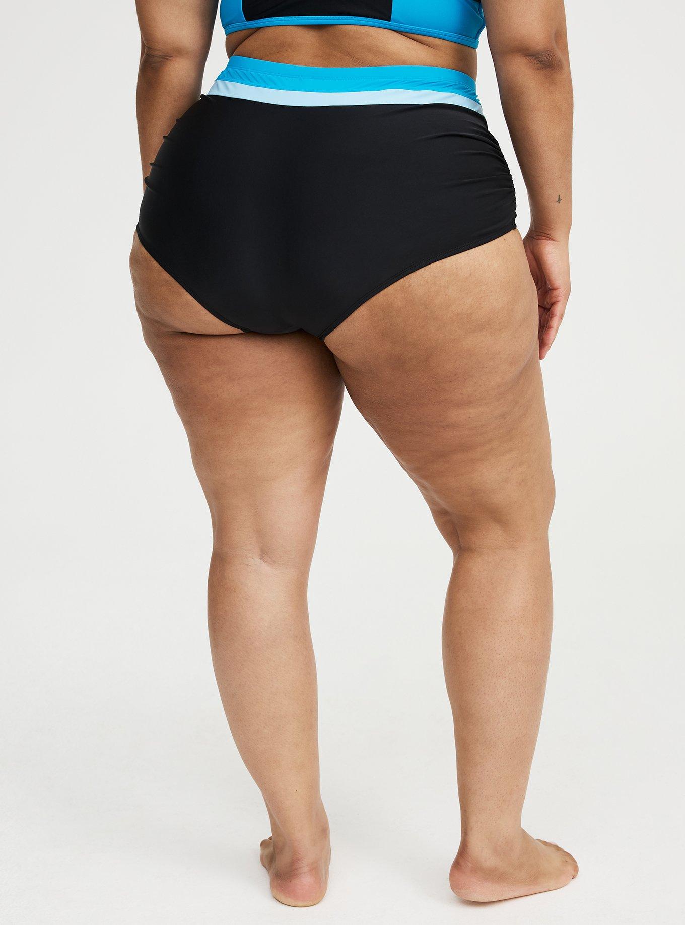 Ruched Swim Bottom, DEEP BLACK, alternate