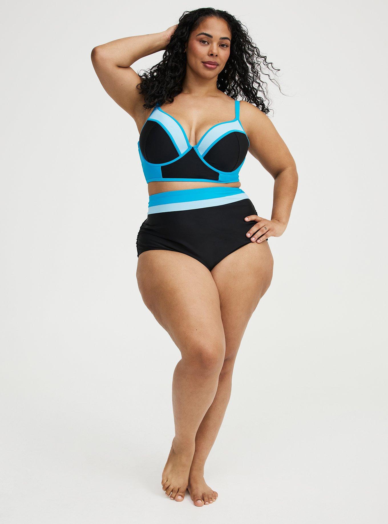 Ruched Swim Bottom, DEEP BLACK, alternate