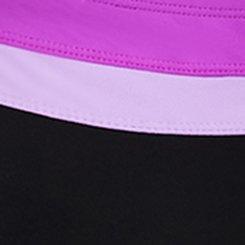Lightly Lined Ruched Swim Bottom, DEEP BLACK VIVID VIOLET, swatch