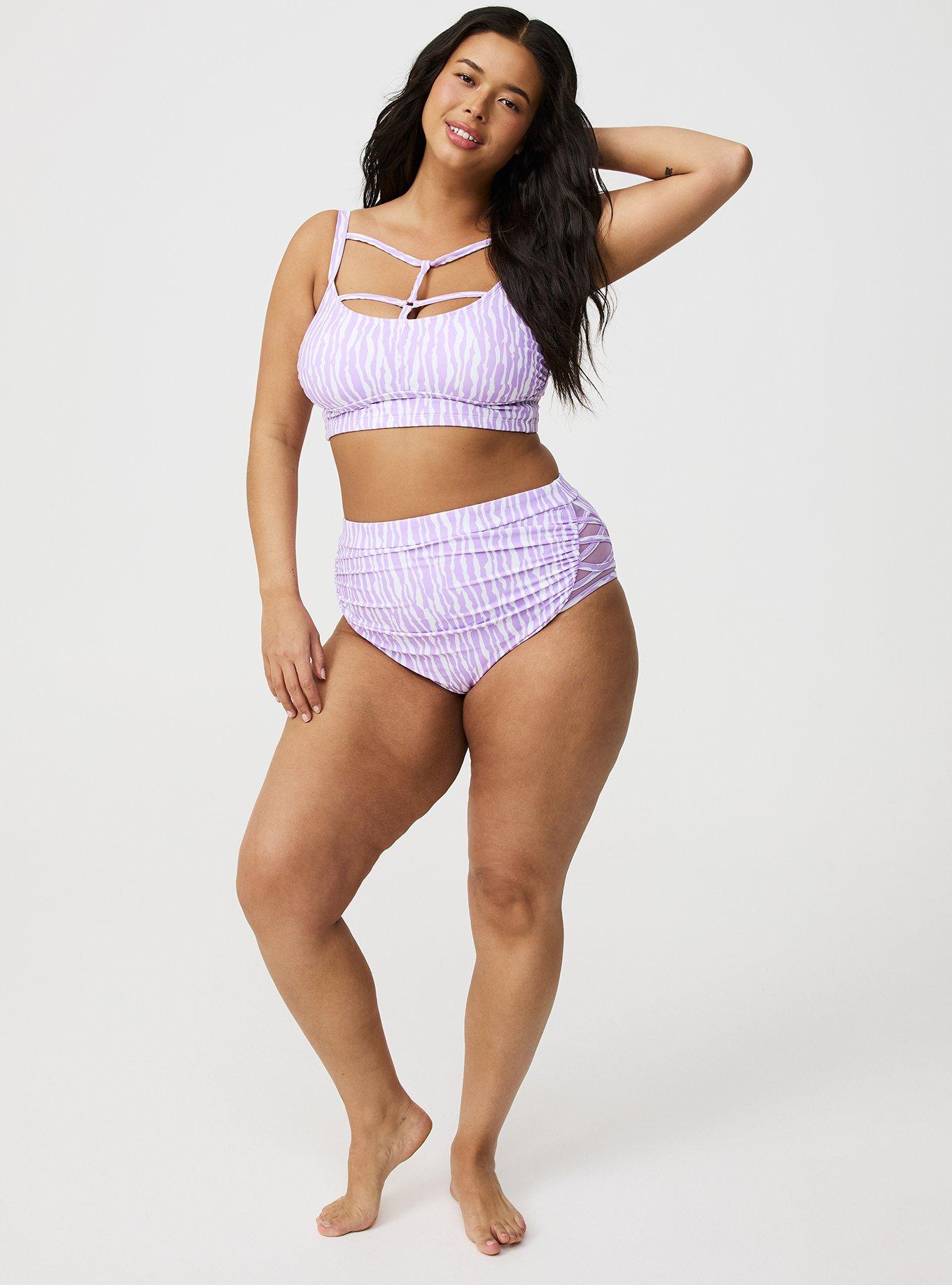Laced Sides Mesh Swim Bottoms