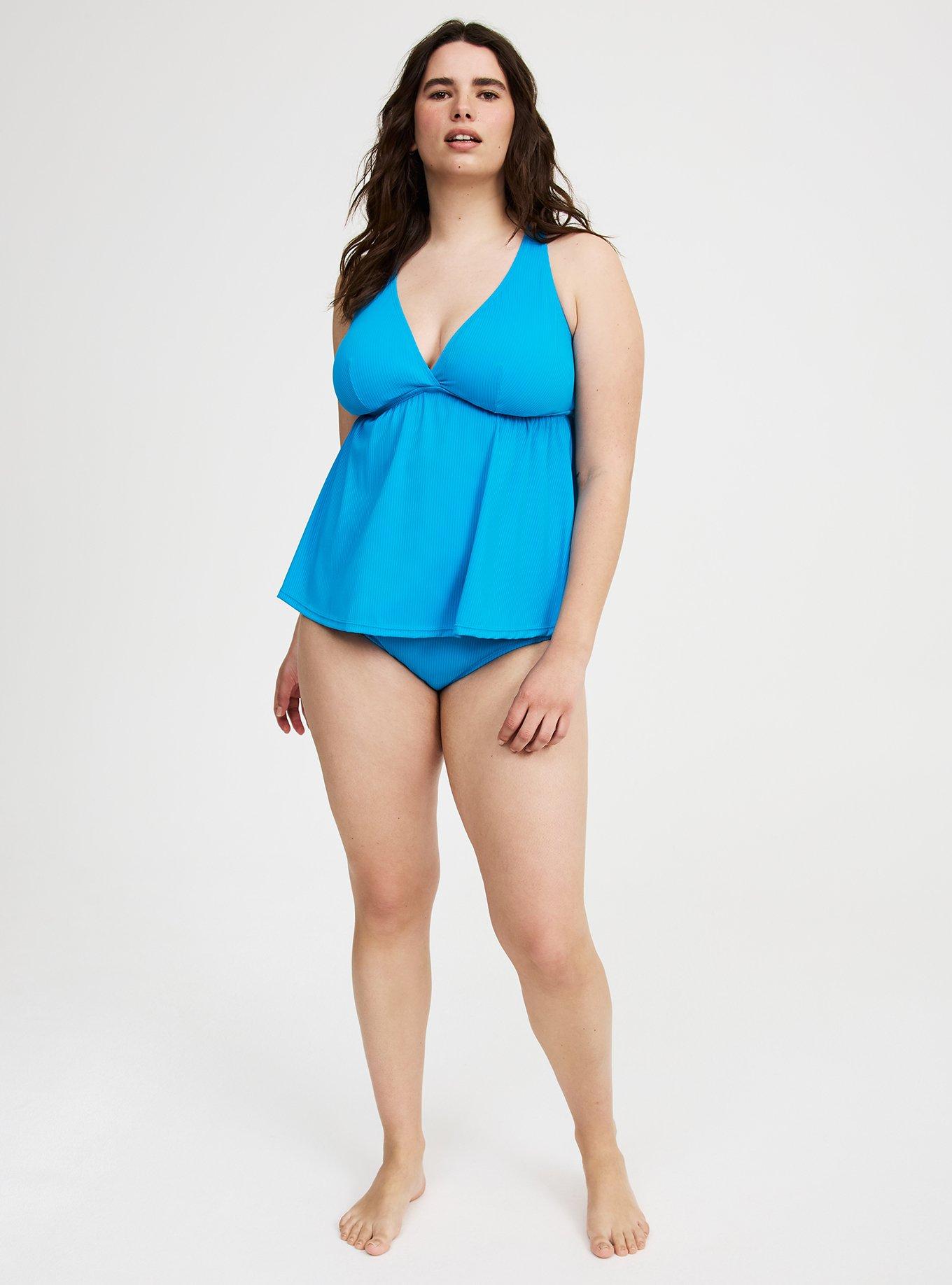 Wireless Ribbed Triangle Tankini