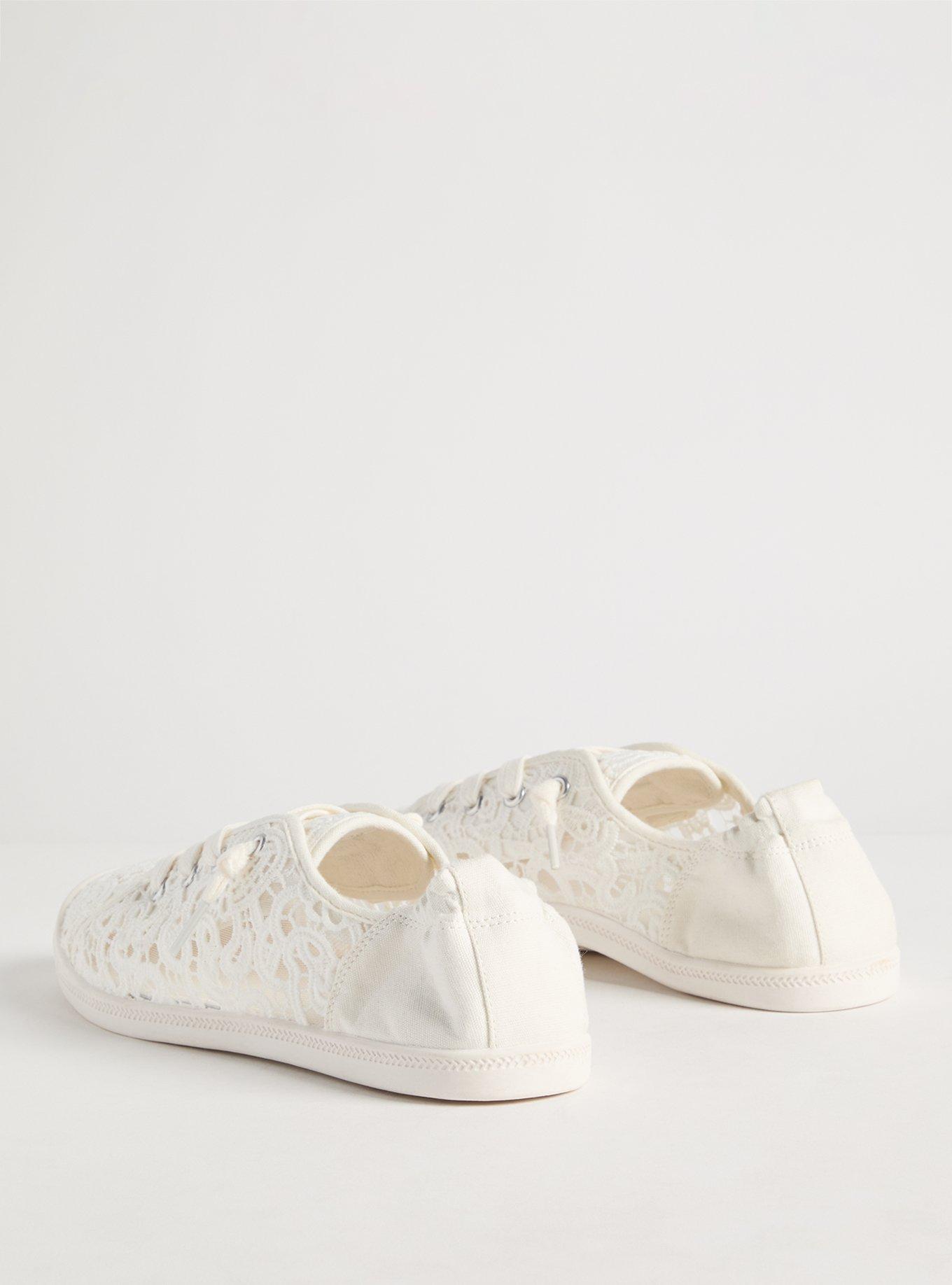 Crochet Ruched Sneaker (WW), WHITE, alternate