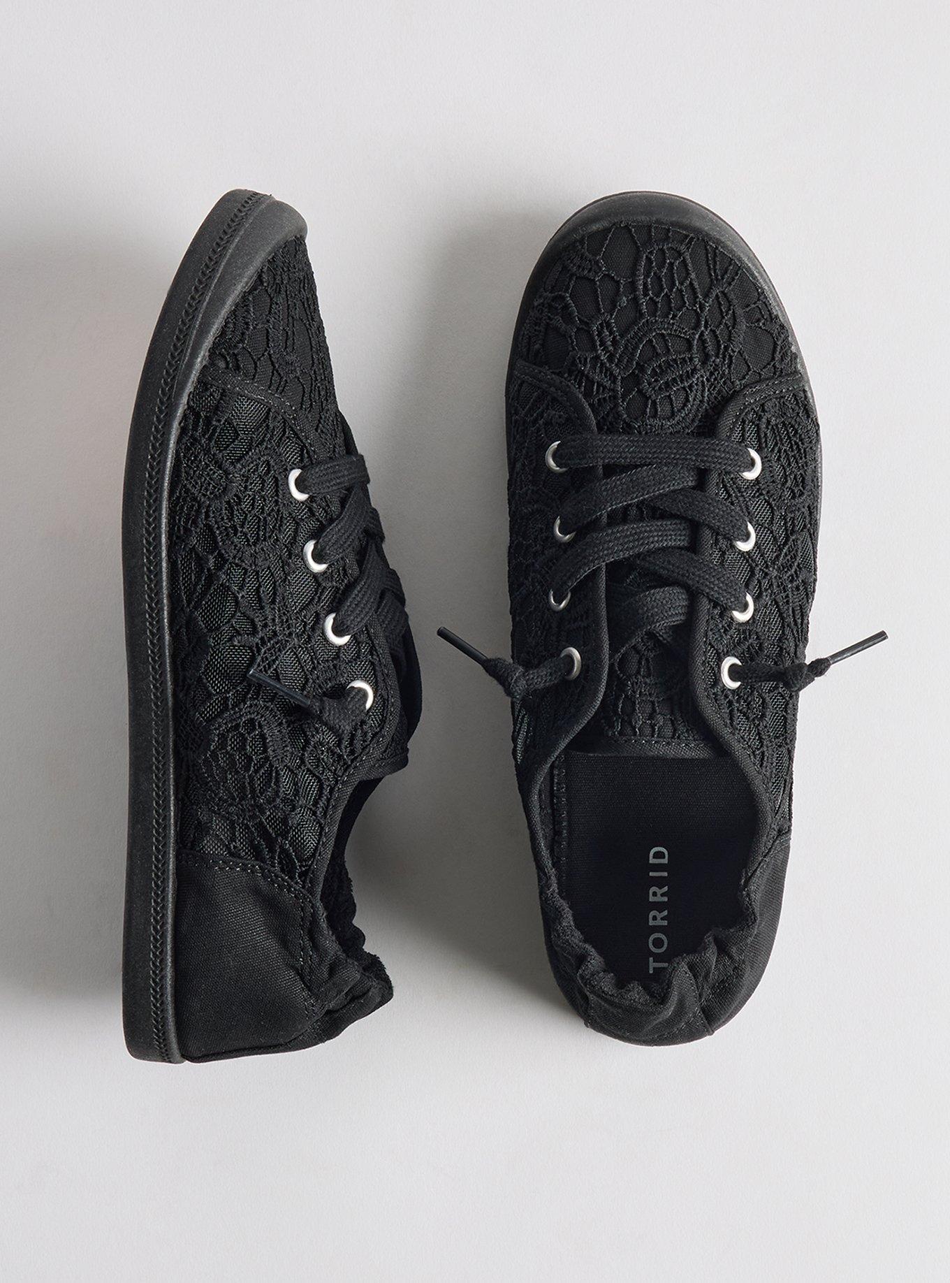 Crochet Ruched Sneaker (WW), DEEP BLACK, hi-res